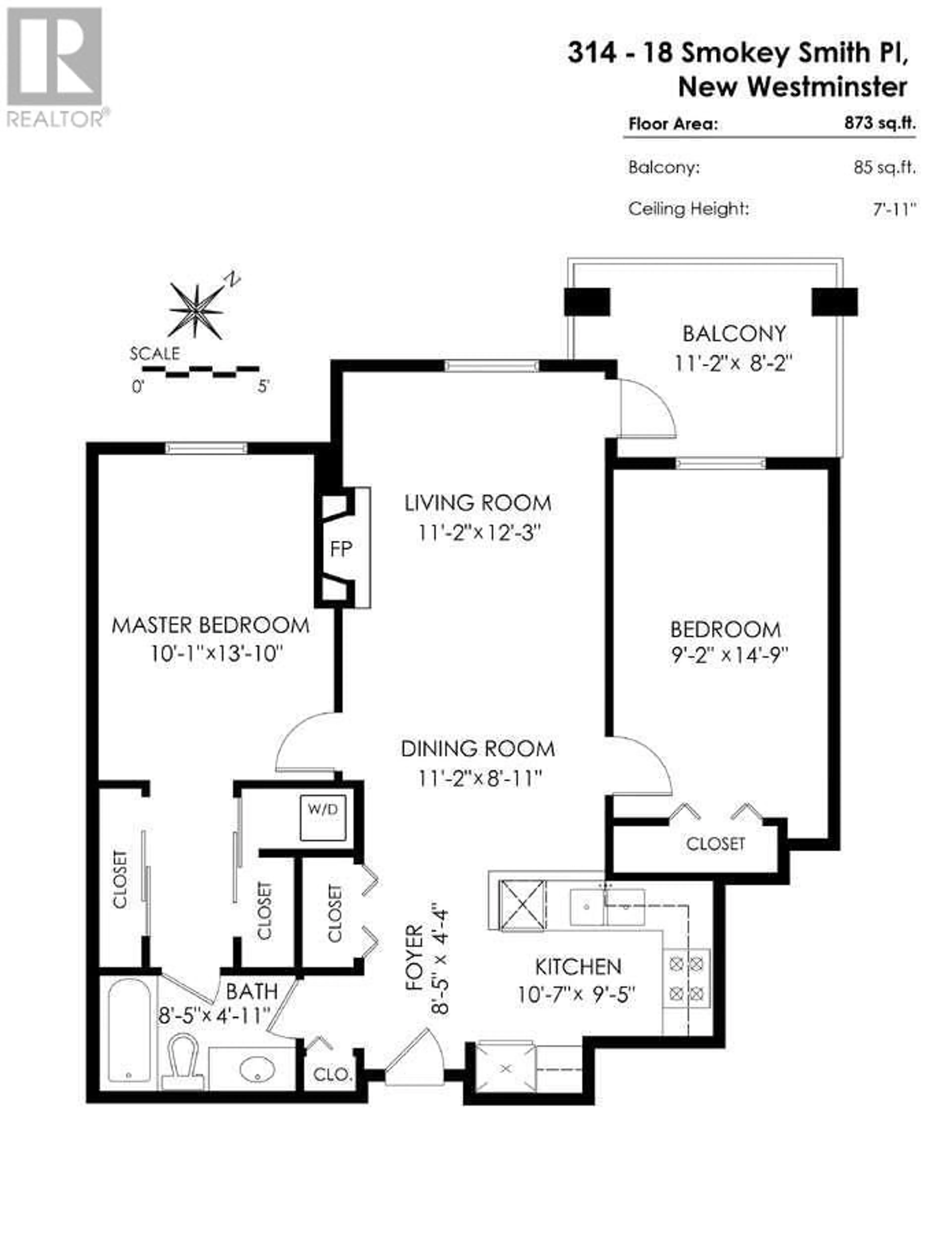 Floor plan for 314 - 18 SMOKEY SMITH PLACE, New Westminster British Columbia V3L5V3