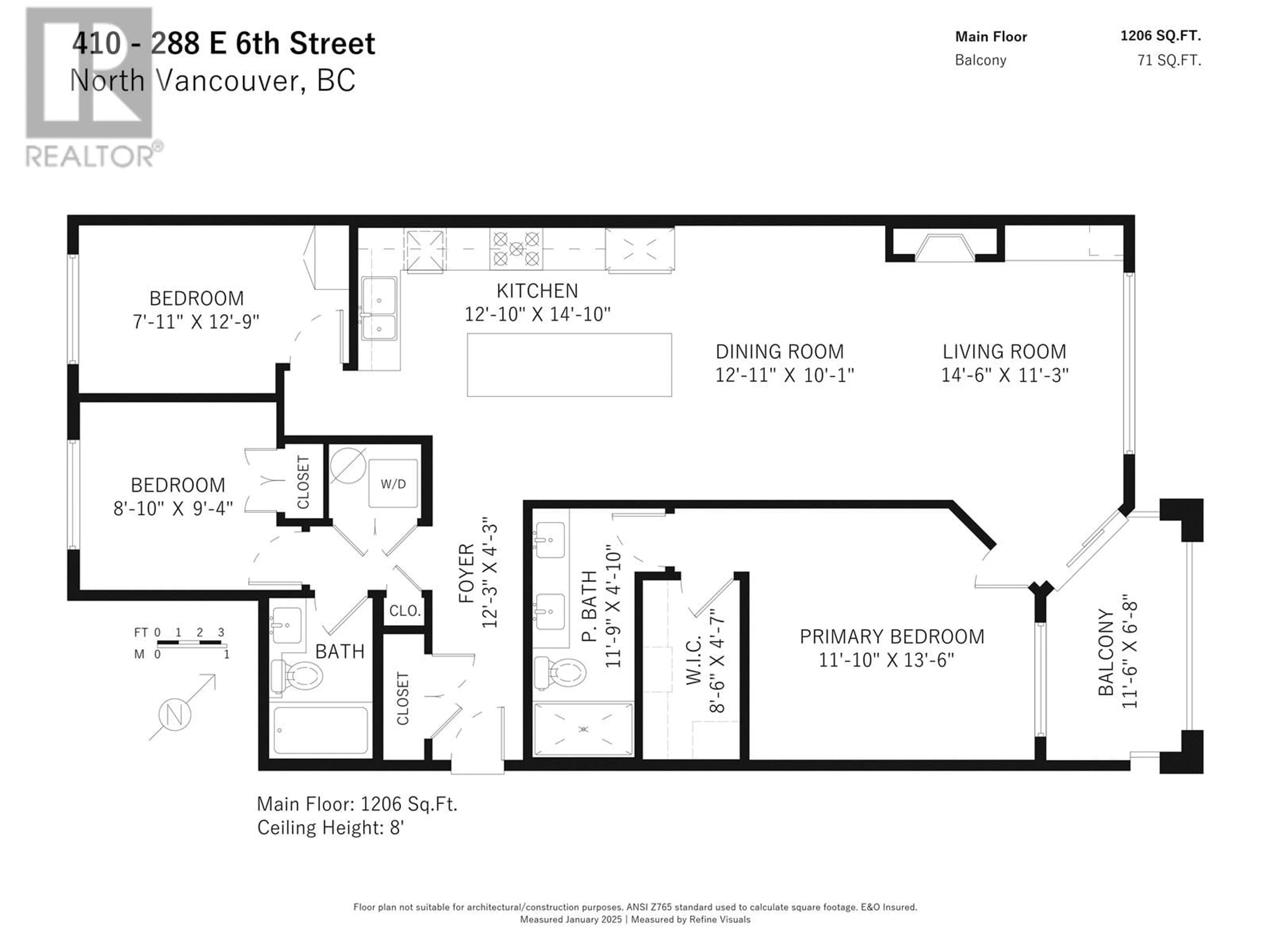 Floor plan for 410 - 288 6TH STREET, North Vancouver British Columbia V7L1P5