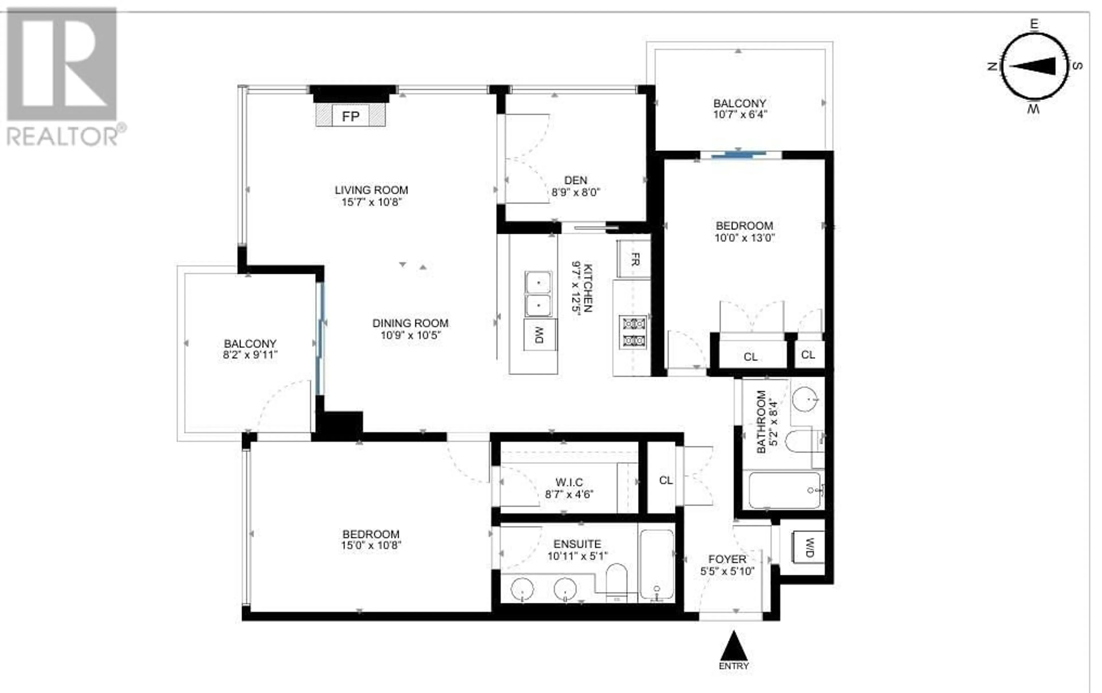 Floor plan for 1606 - 7108 COLLIER STREET, Burnaby British Columbia V5E0A1