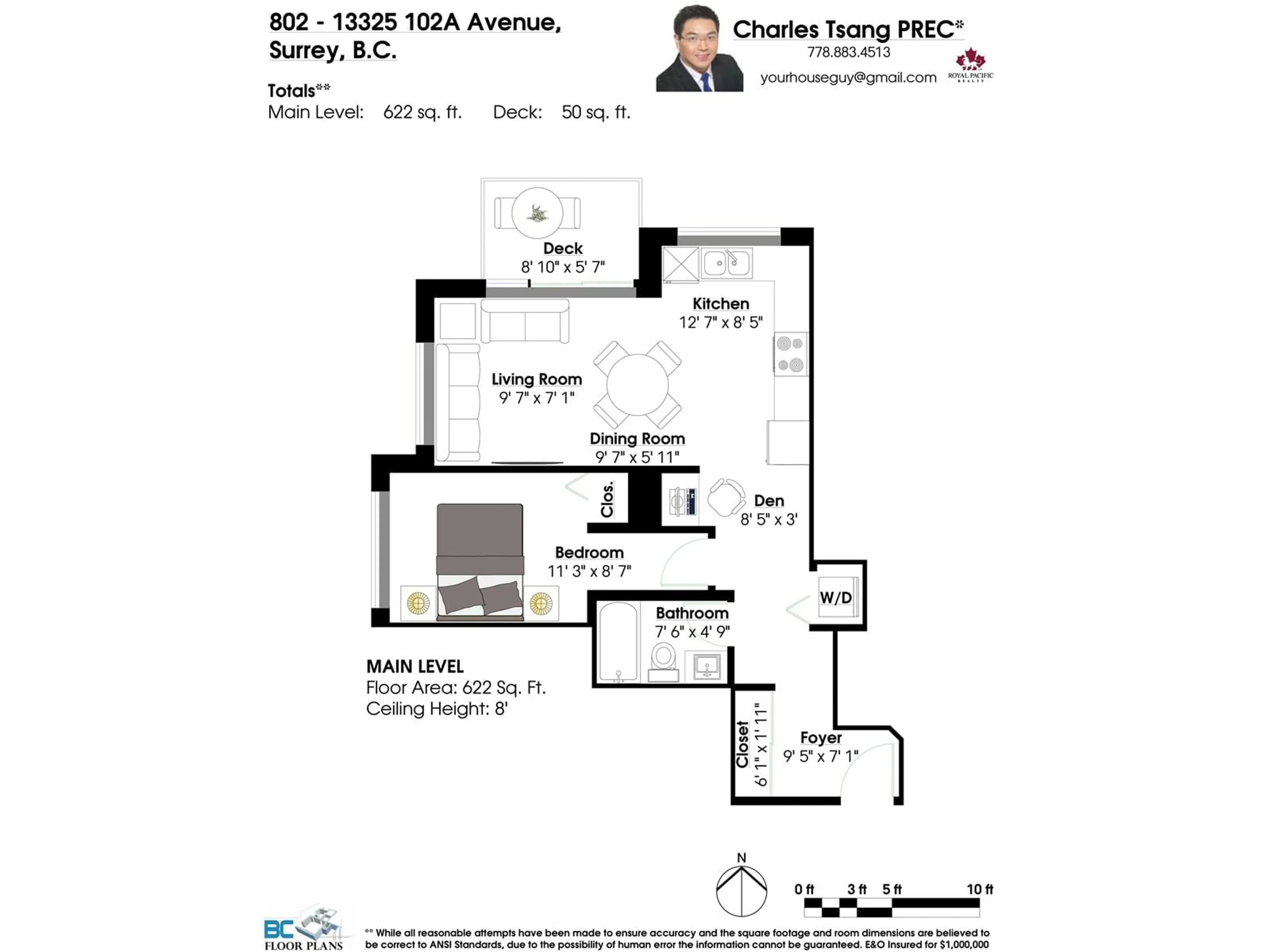 Floor plan for 802 - 13325 102A, Surrey British Columbia V3T0J5