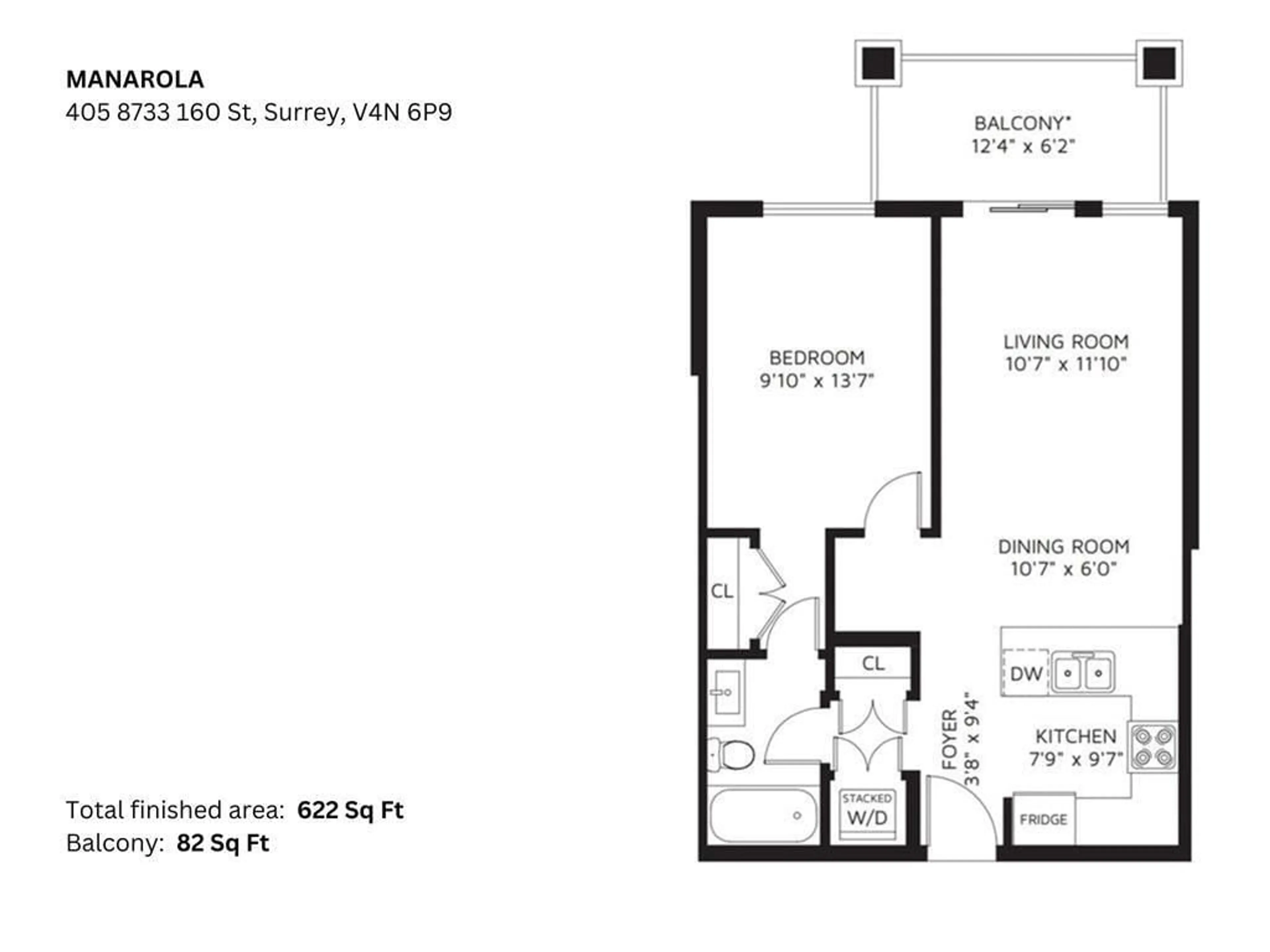 Floor plan for 405 - 8733 160, Surrey British Columbia V4N6P9