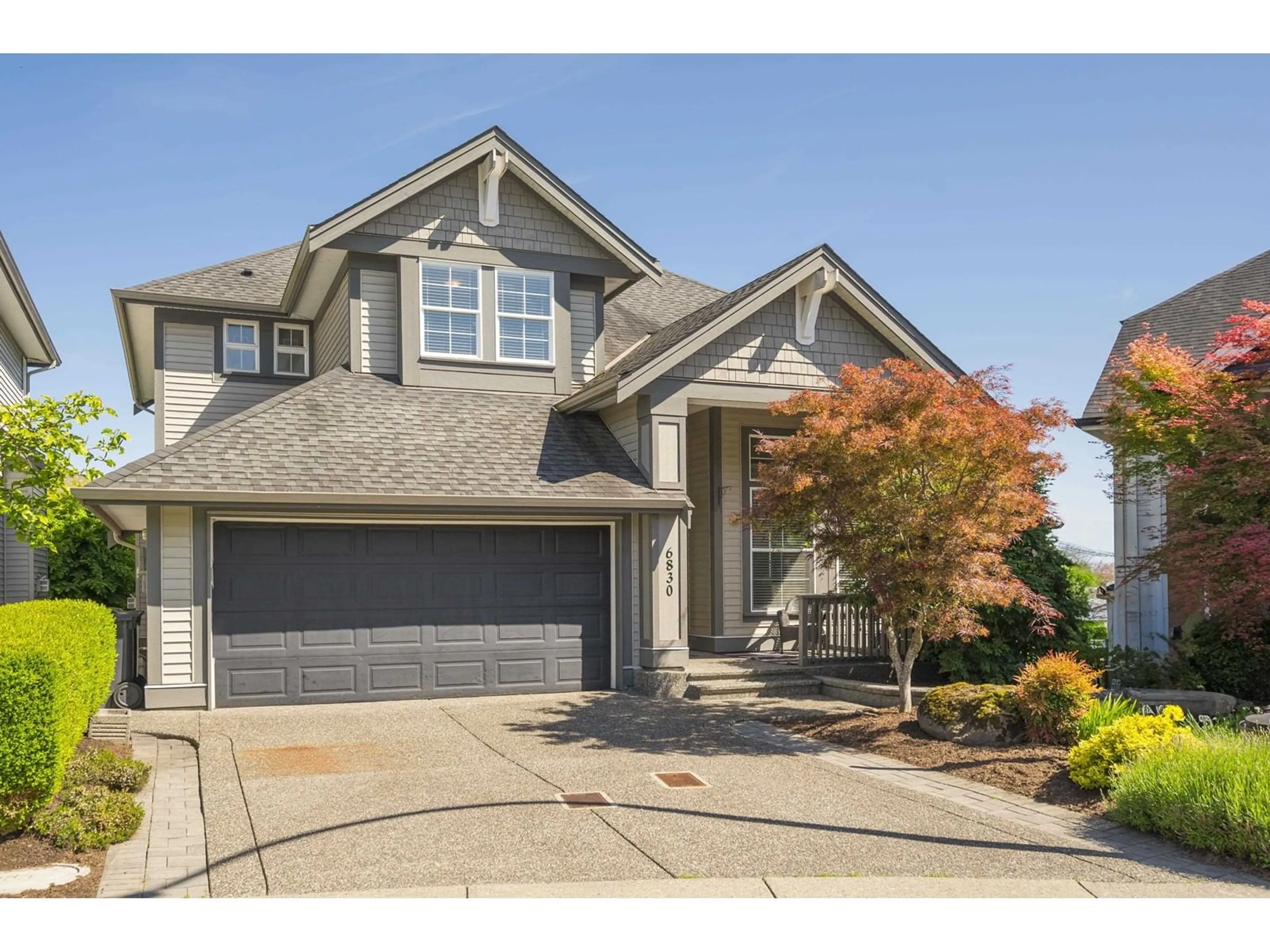 Home with brick exterior material, street for 6830 196B, Langley British Columbia V2Y3H2