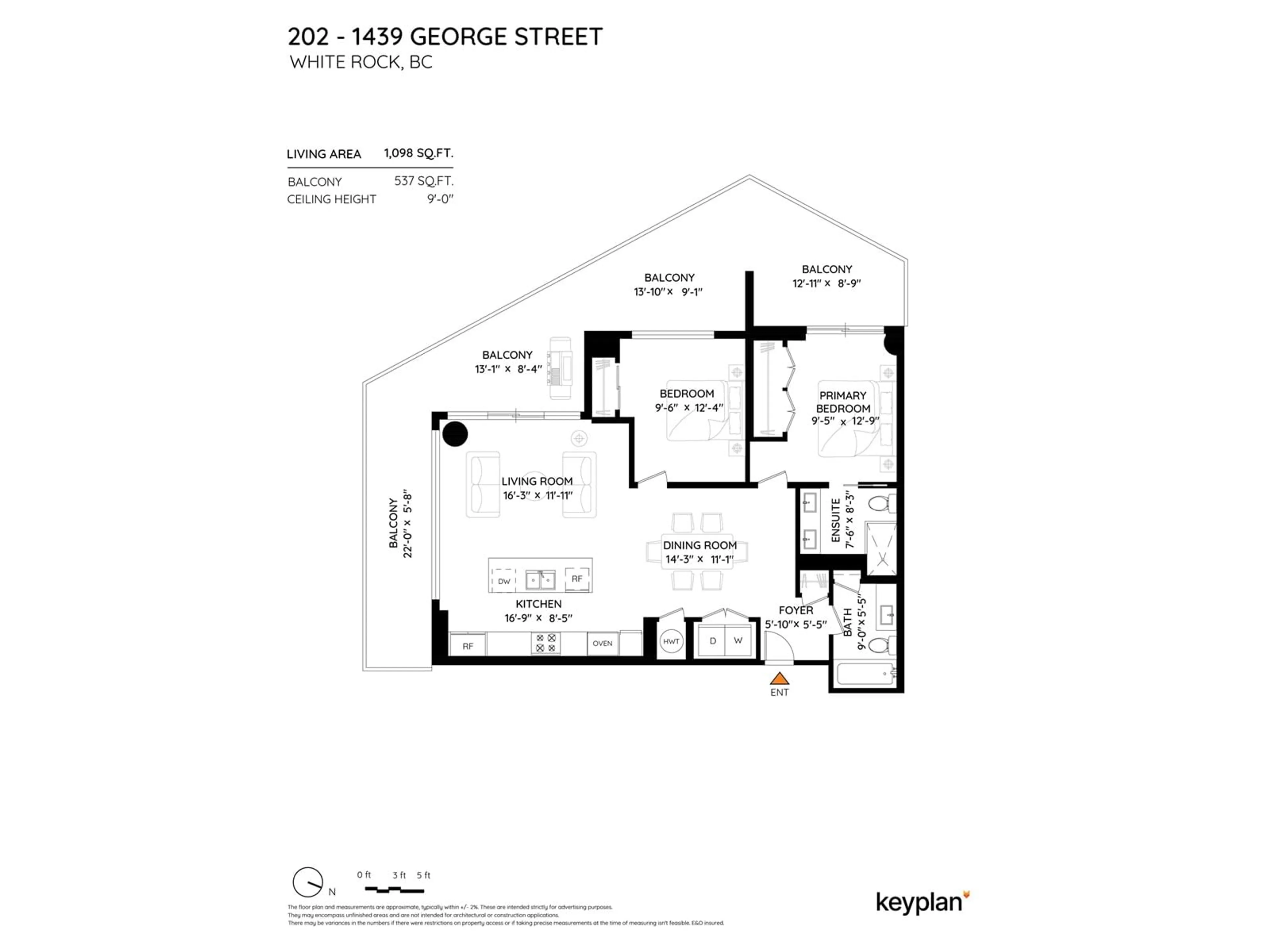 Floor plan for 202 - 1439 GEORGE, White Rock British Columbia V4B0B9