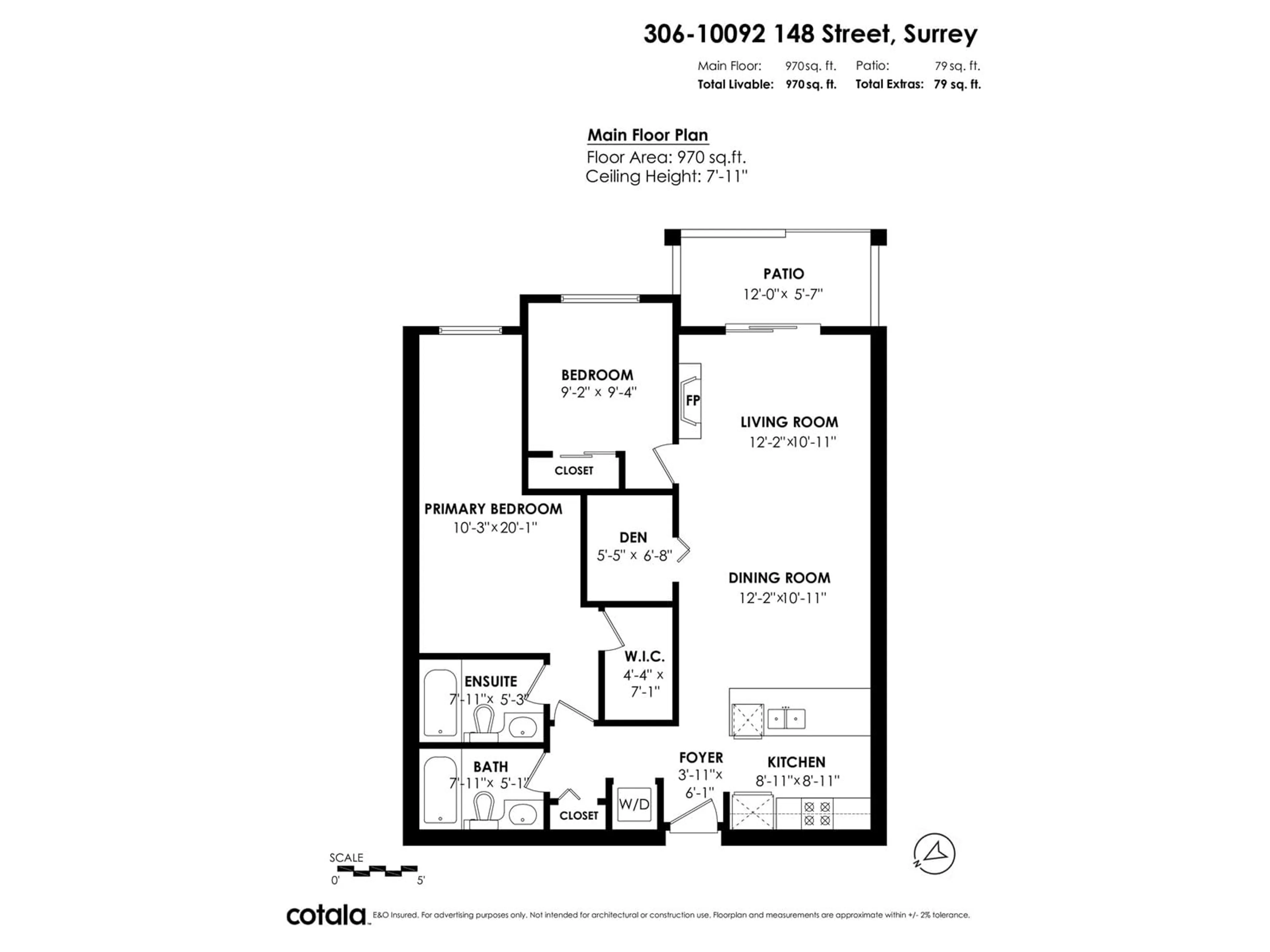 Floor plan for 306 - 10092 148, Surrey British Columbia V3R4G7