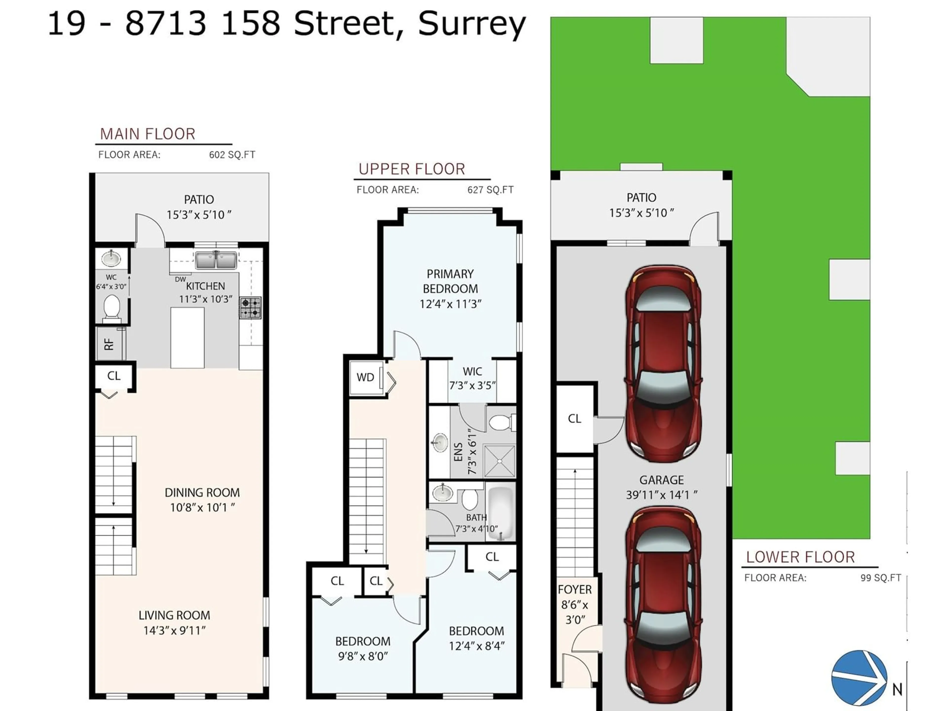 Floor plan for 19 - 8713 158, Surrey British Columbia V4N1G9