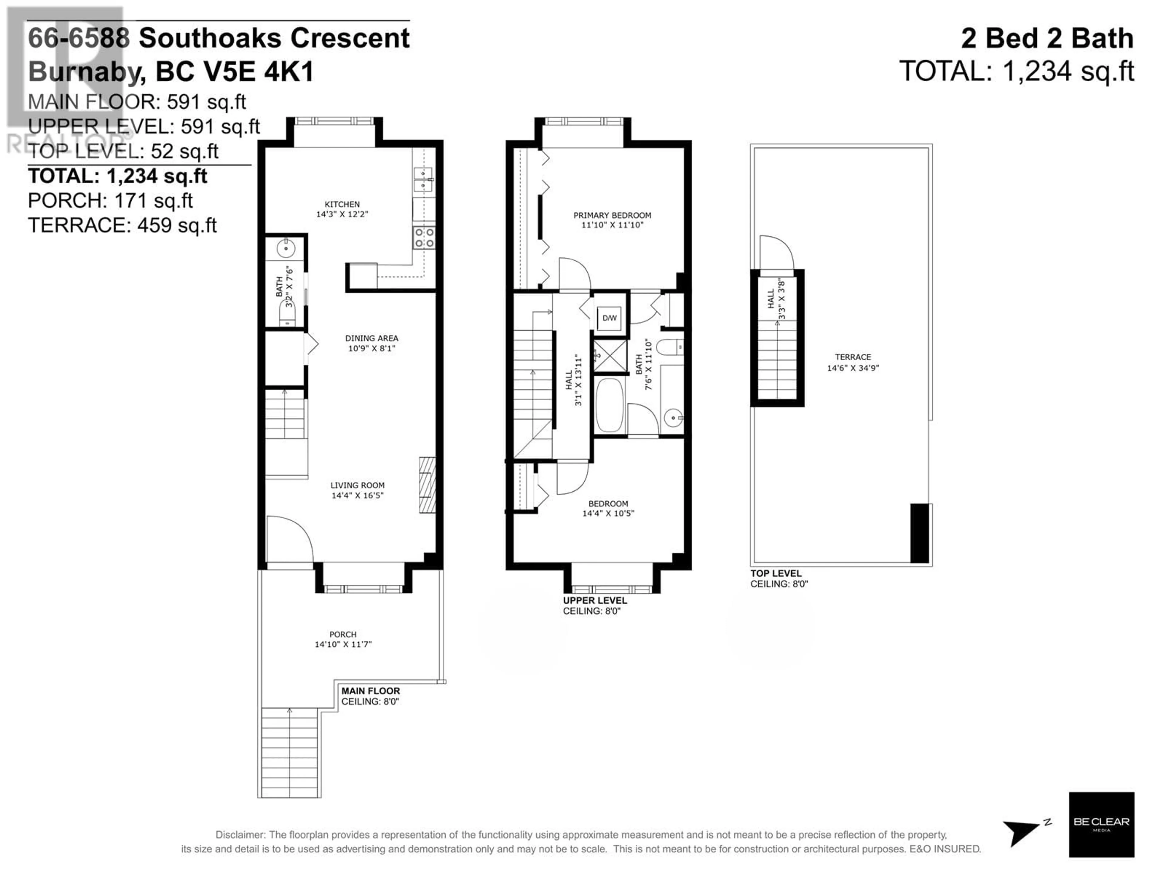 Floor plan for 66 - 6588 SOUTHOAKS CRESCENT, Burnaby British Columbia V5E4K1