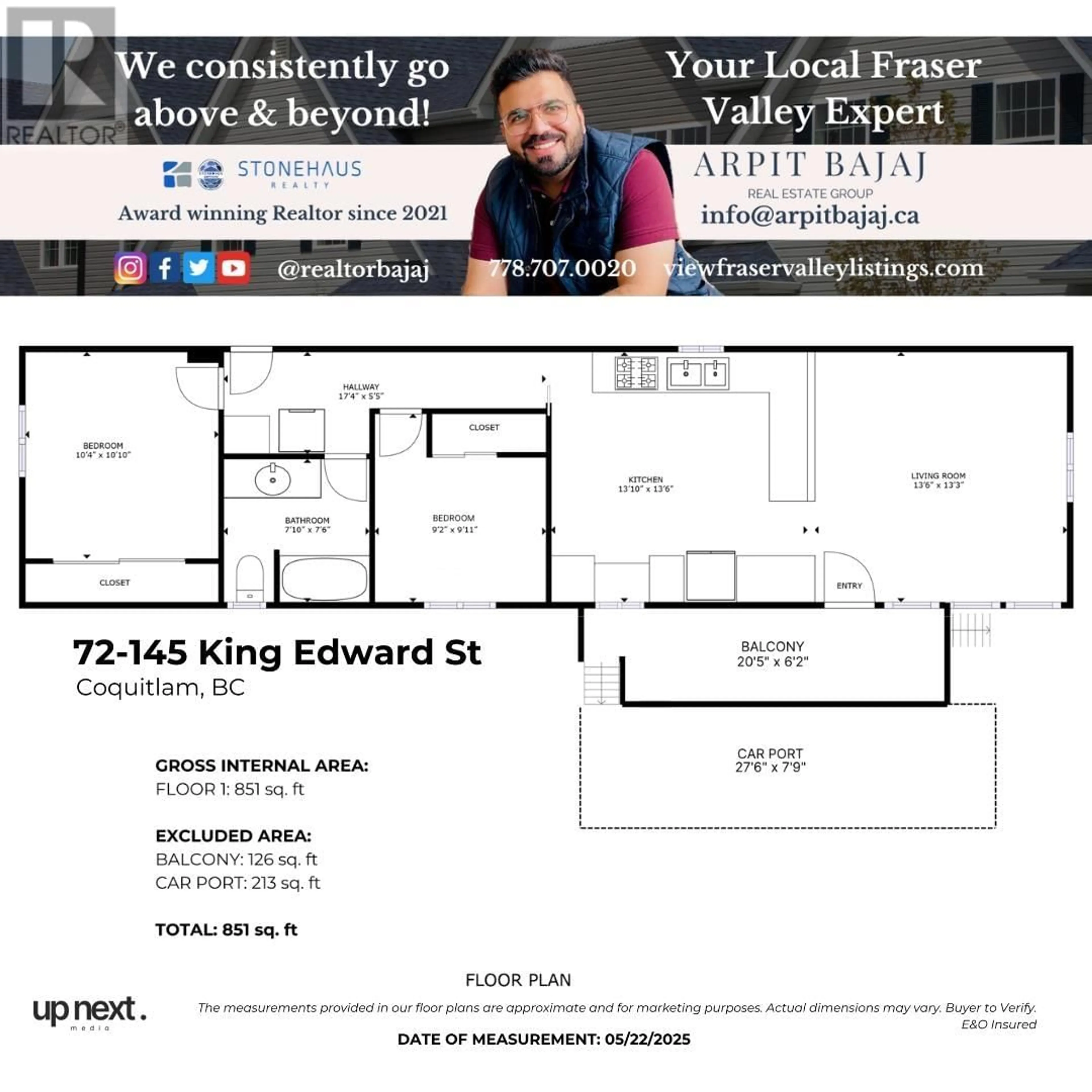 Floor plan for 72 - 145 KING EDWARD STREET, Coquitlam British Columbia V3K6L4
