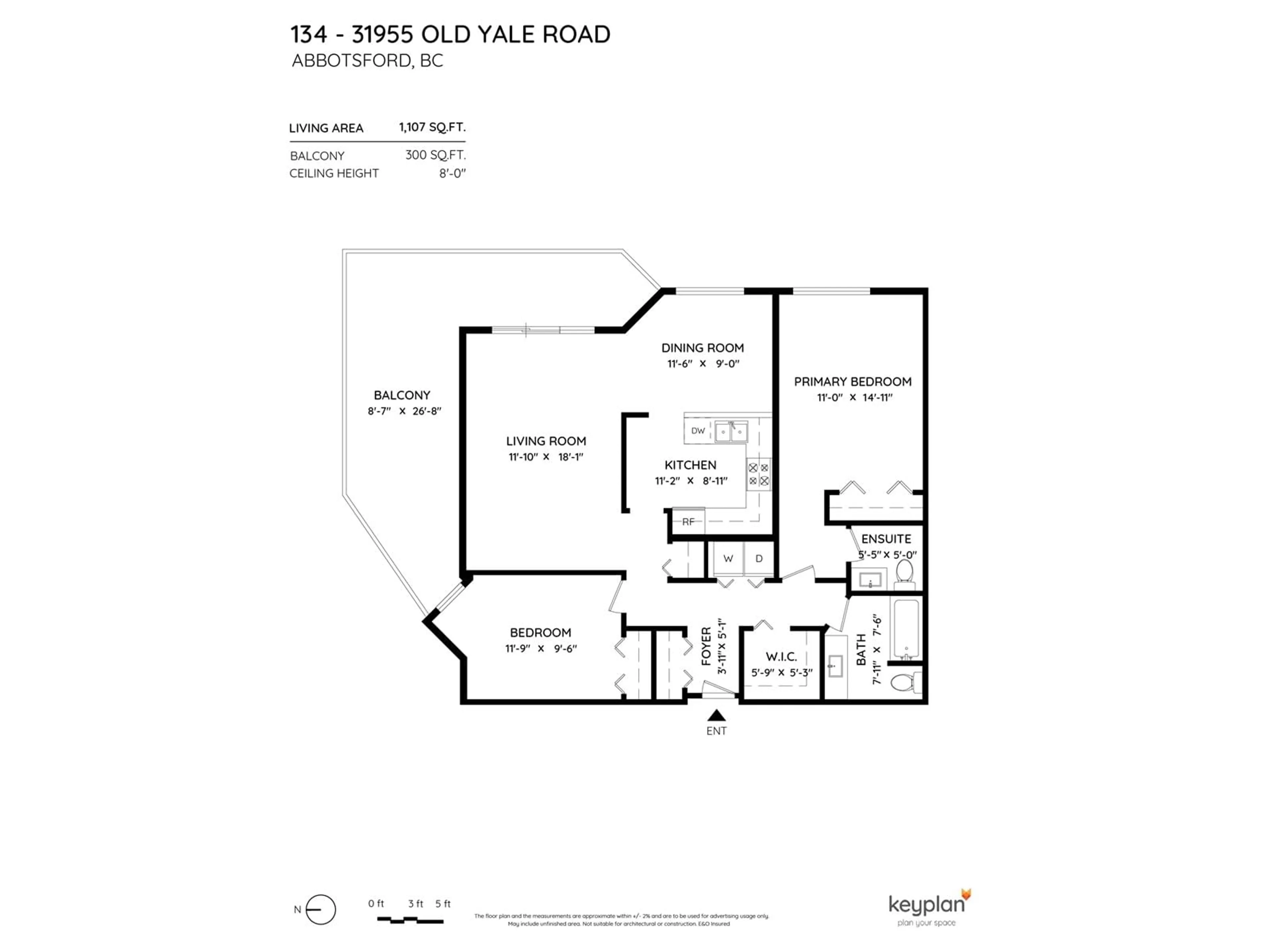 Floor plan for 134 - 31955 OLD YALE, Abbotsford British Columbia V2T4N1
