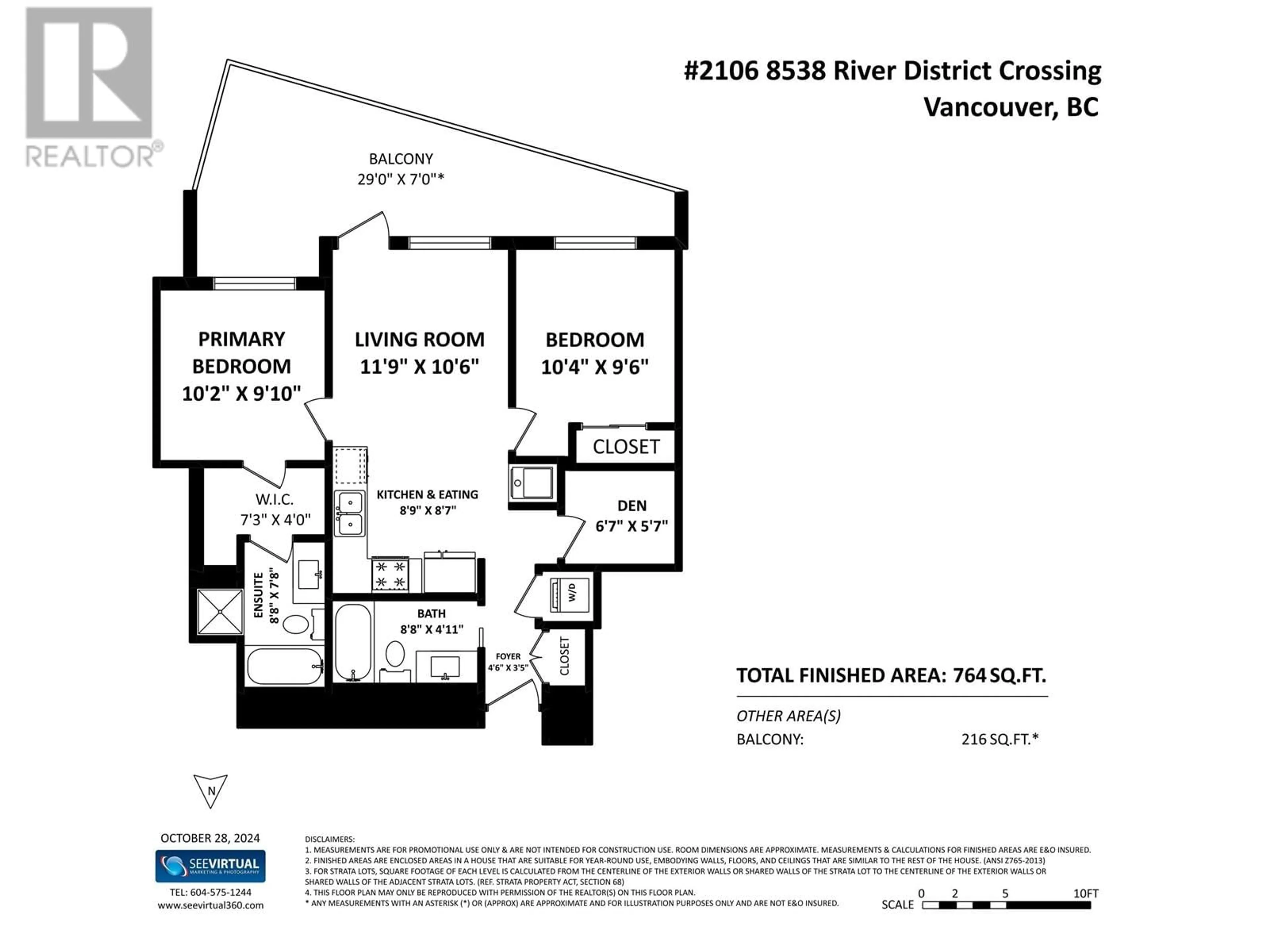 Floor plan for 2106 - 8538 RIVER DISTRICT CROSSING, Vancouver British Columbia V5S0C9