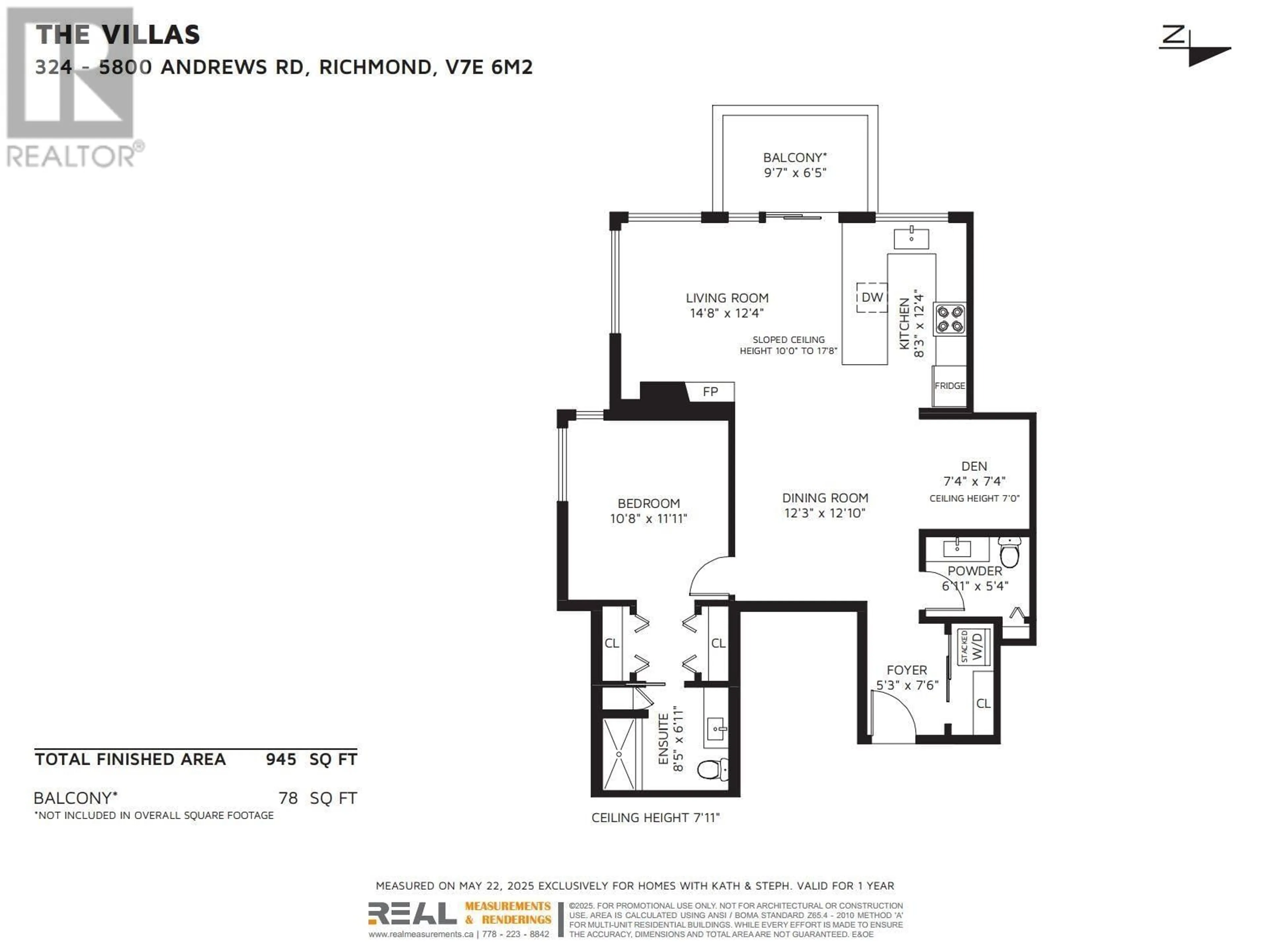 Floor plan for 324 - 5800 ANDREWS ROAD, Richmond British Columbia V7E6M2
