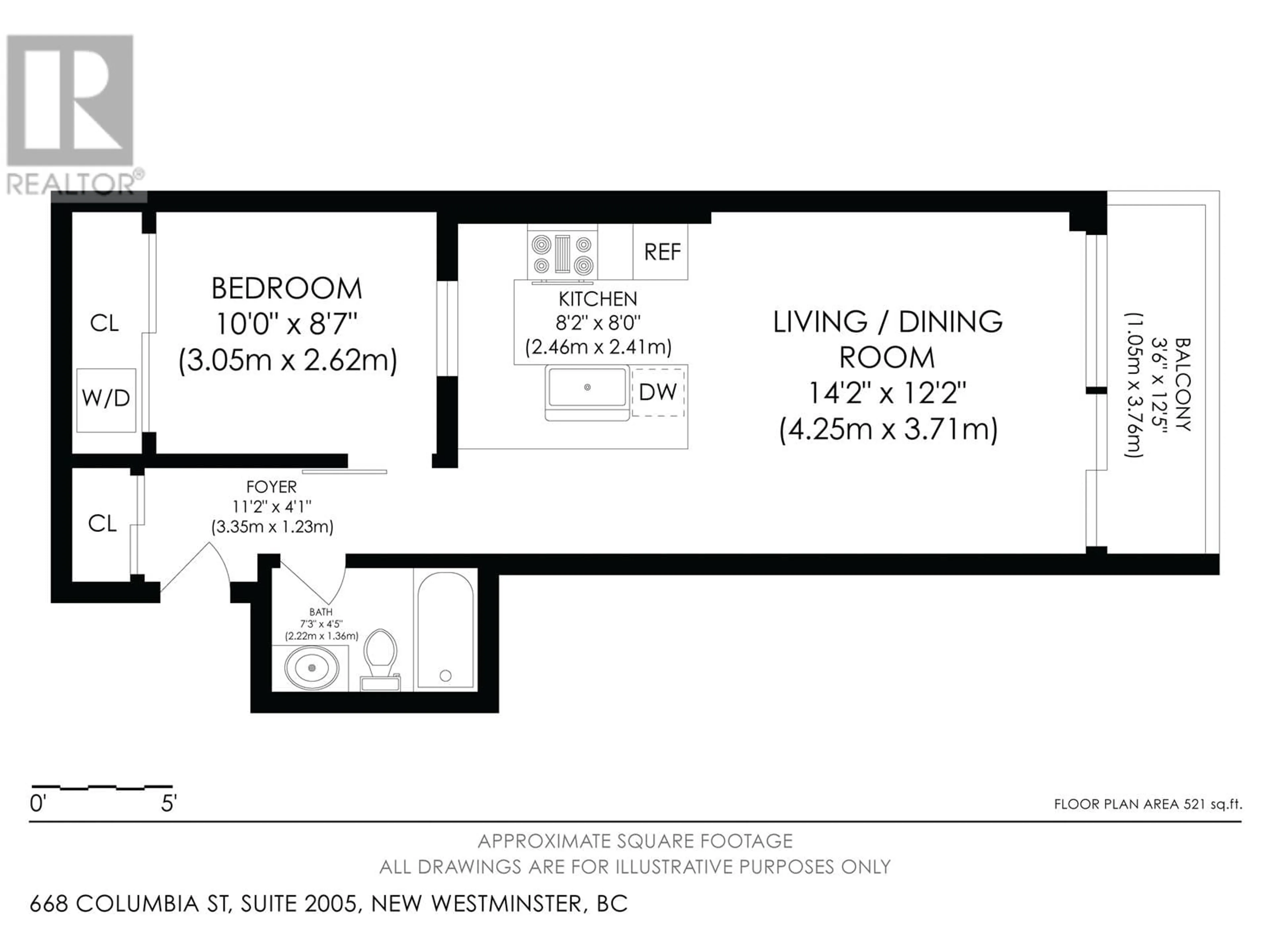 Floor plan for 2005 - 668 COLUMBIA STREET, New Westminster British Columbia V3M1A9