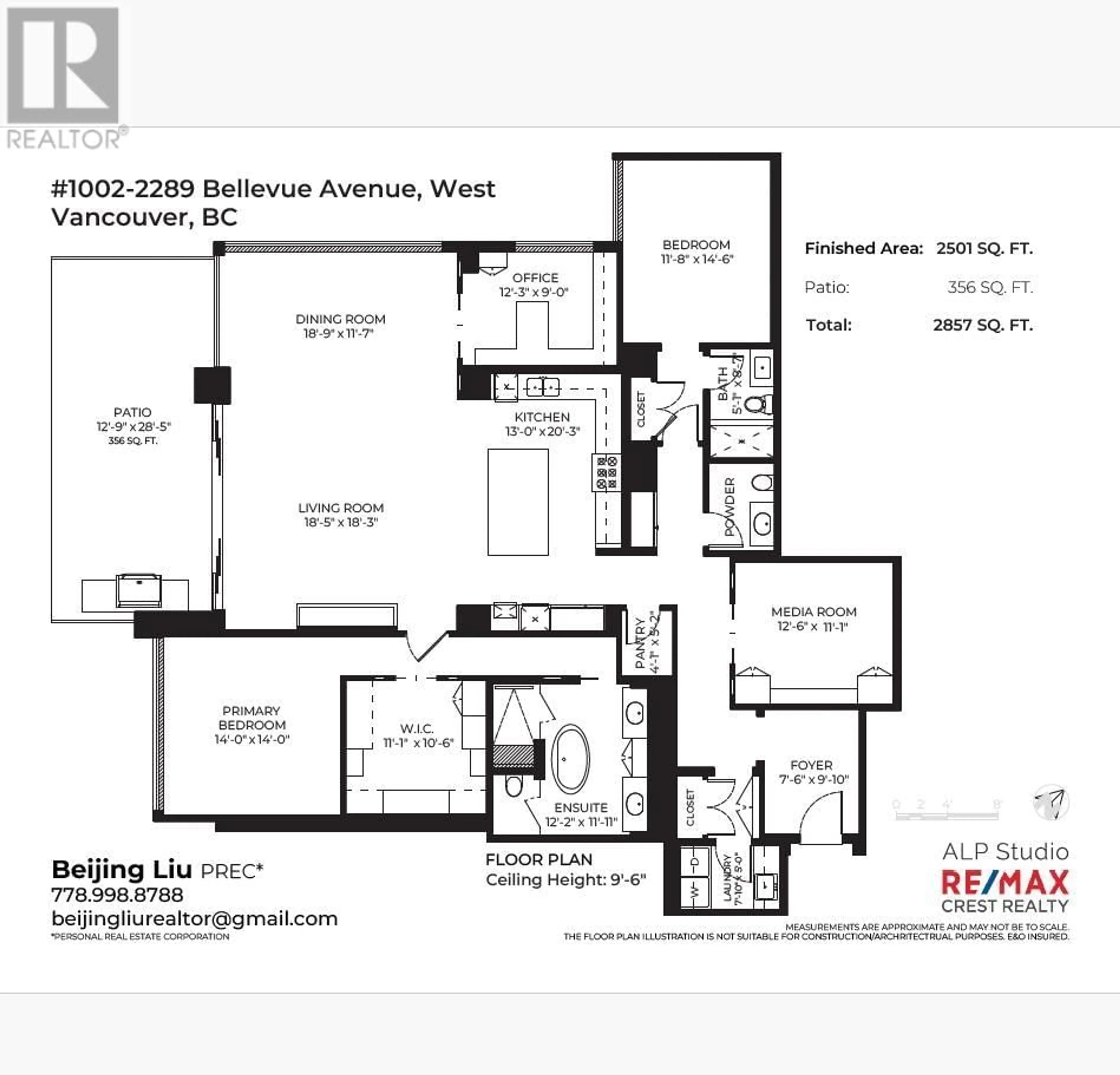 Floor plan for 1002 - 2289 BELLEVUE AVENUE, Vancouver British Columbia V7V1C5