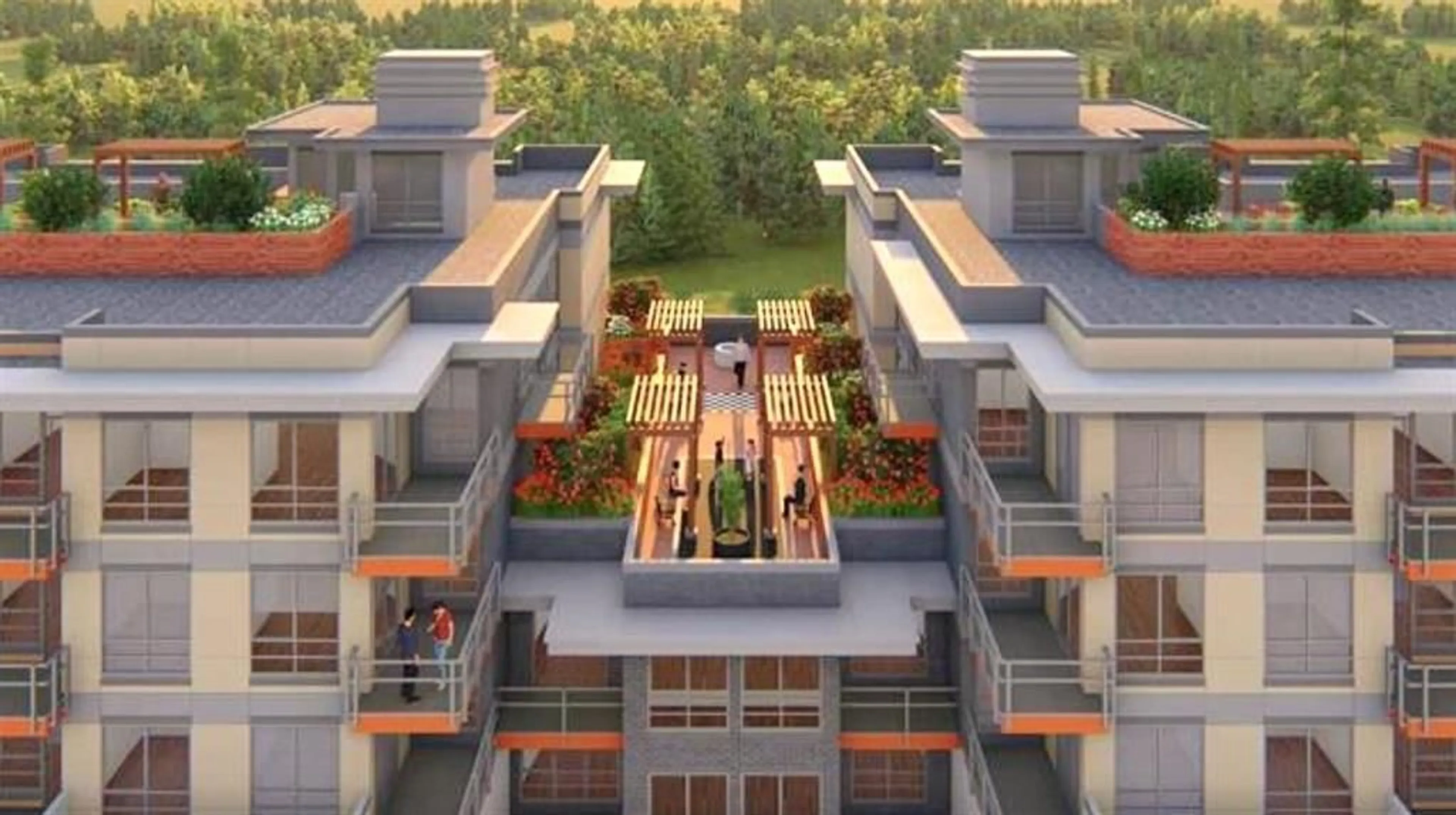 Patio, city buildings view from balcony for 506 - 10661 137A, Surrey British Columbia V3T4J7