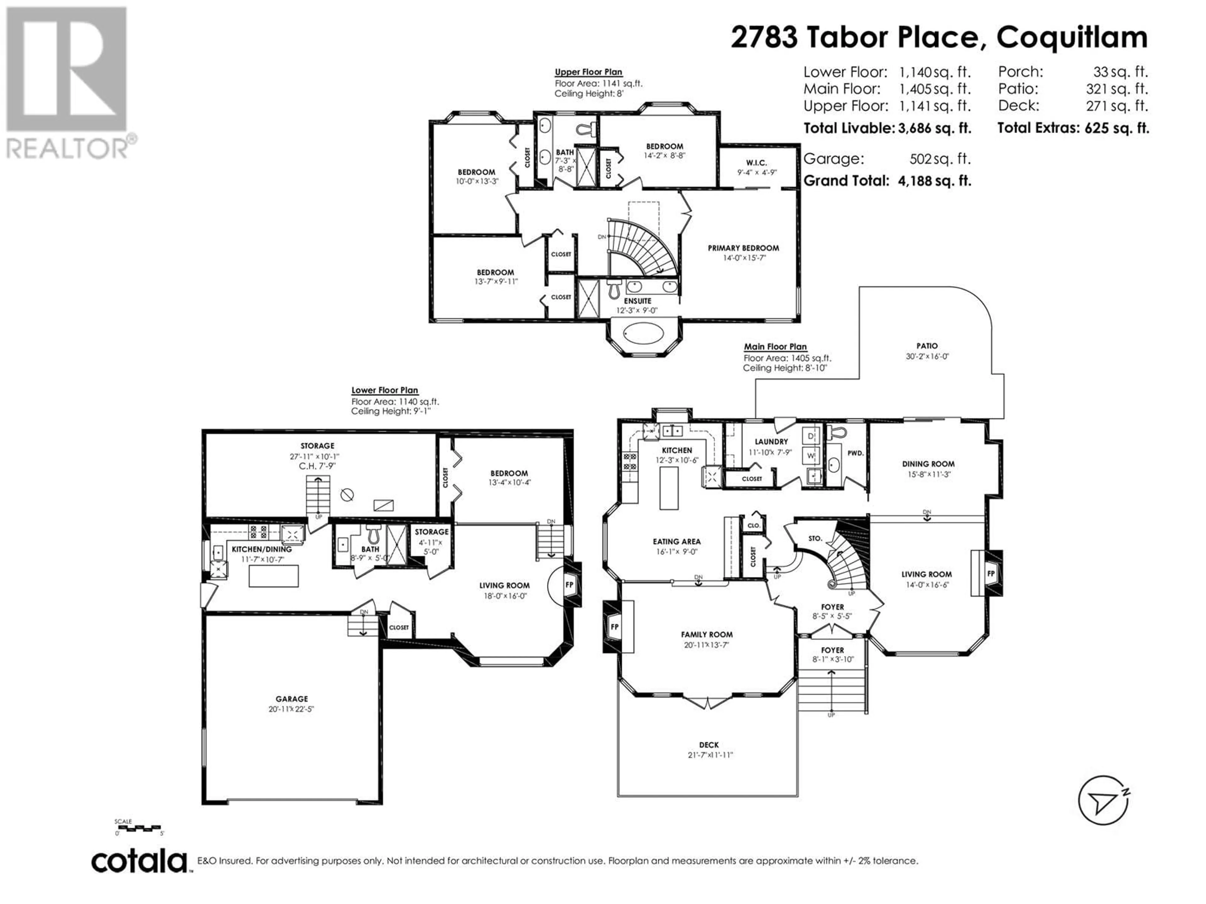 Floor plan for 2783 TABOR PLACE, Coquitlam British Columbia V3C5E7