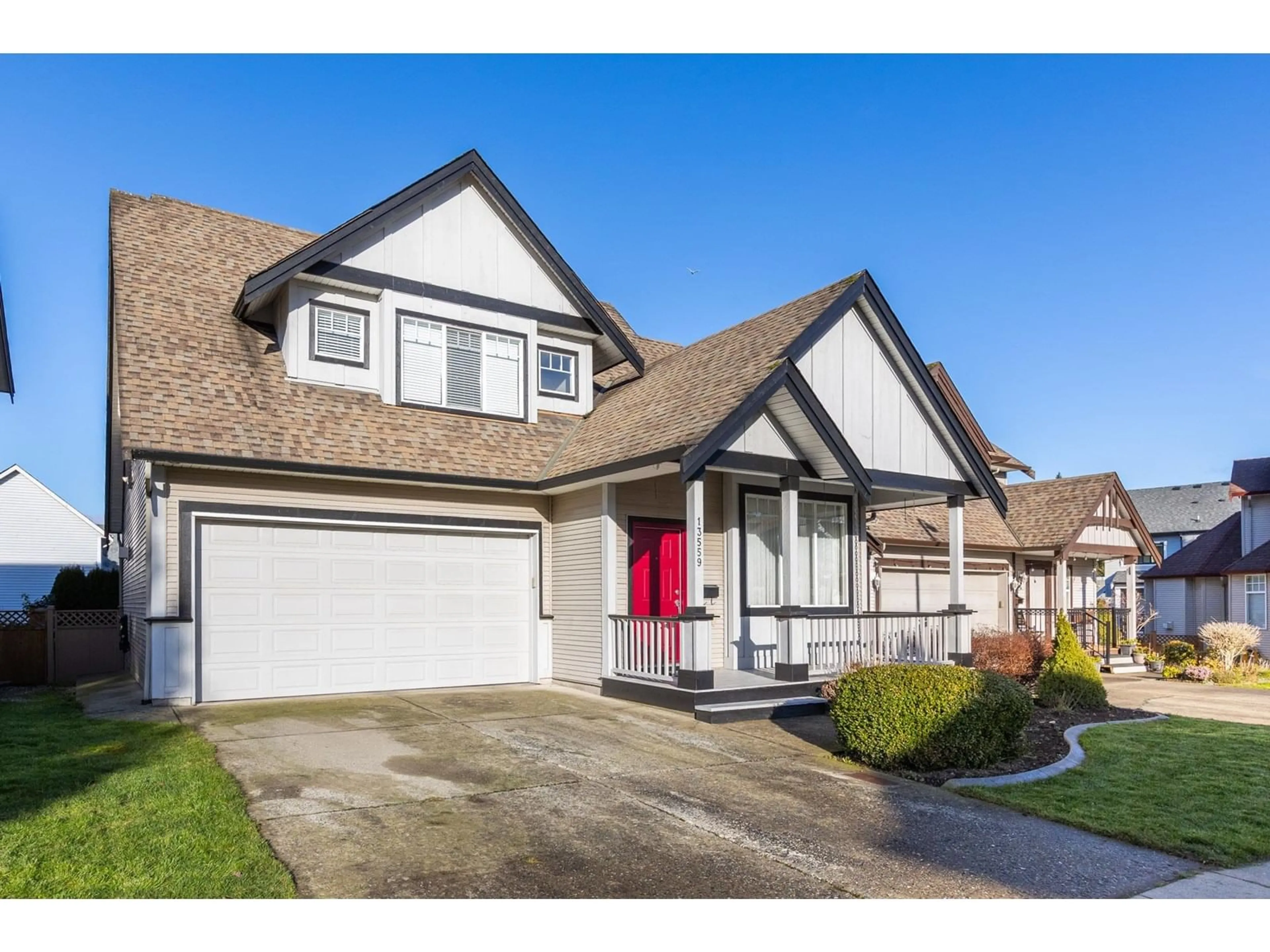 Home with vinyl exterior material, street for 13559 62B, Surrey British Columbia V3X3R8