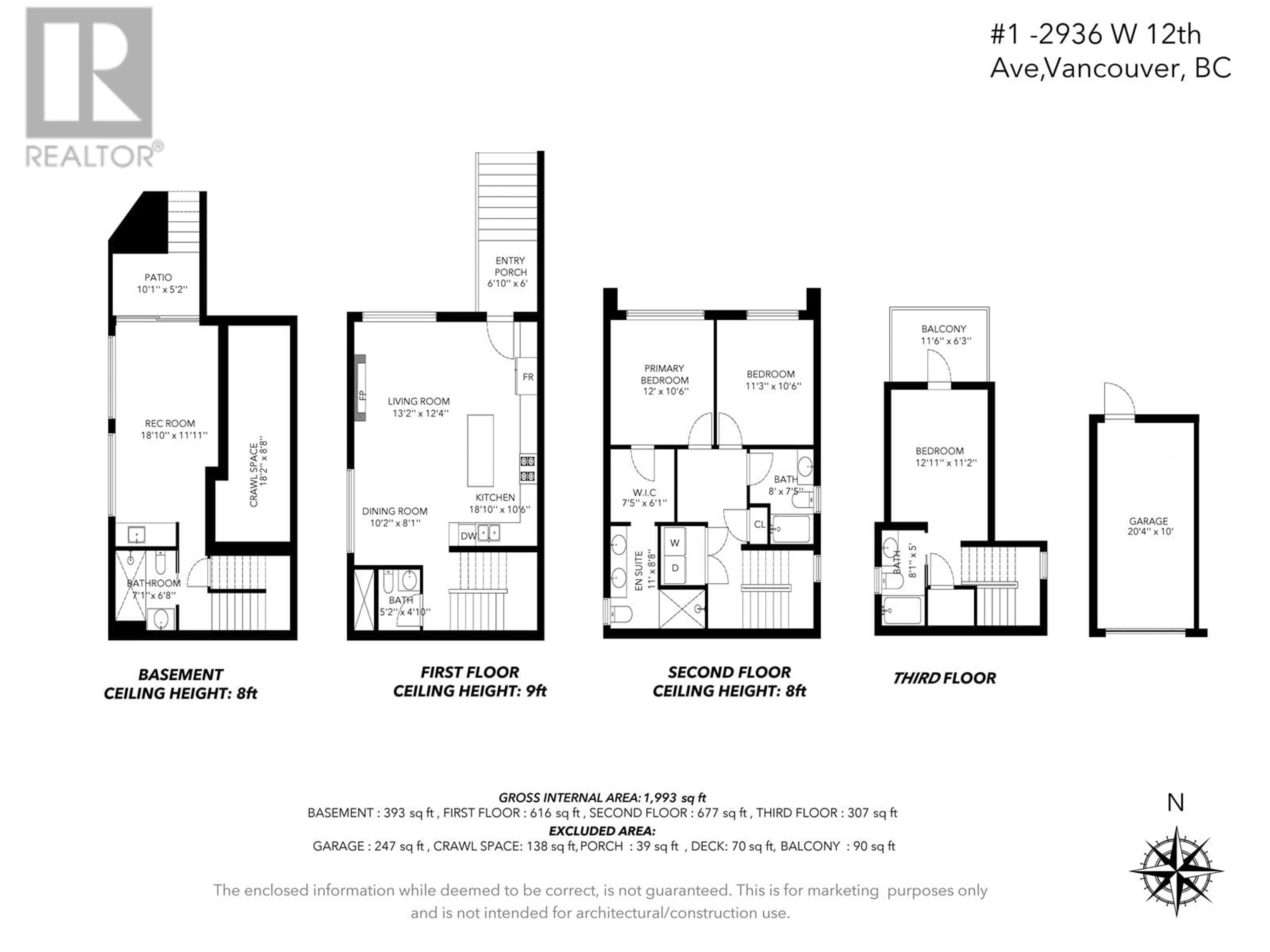 Floor plan for 1 - 2936 12 AVENUE, Vancouver British Columbia V6K2R3