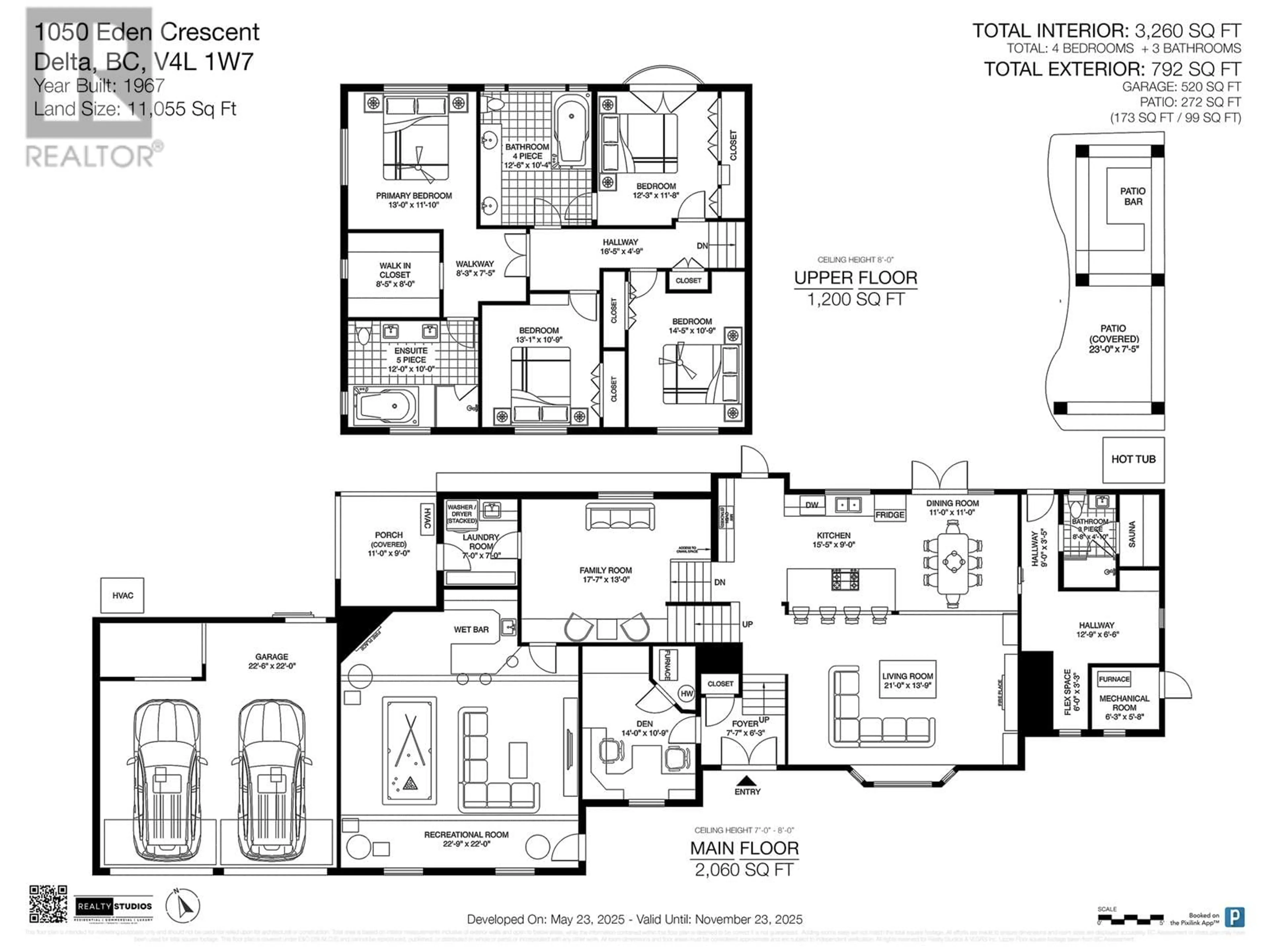 Floor plan for 1050 EDEN CRESCENT, Delta British Columbia V4L1W7