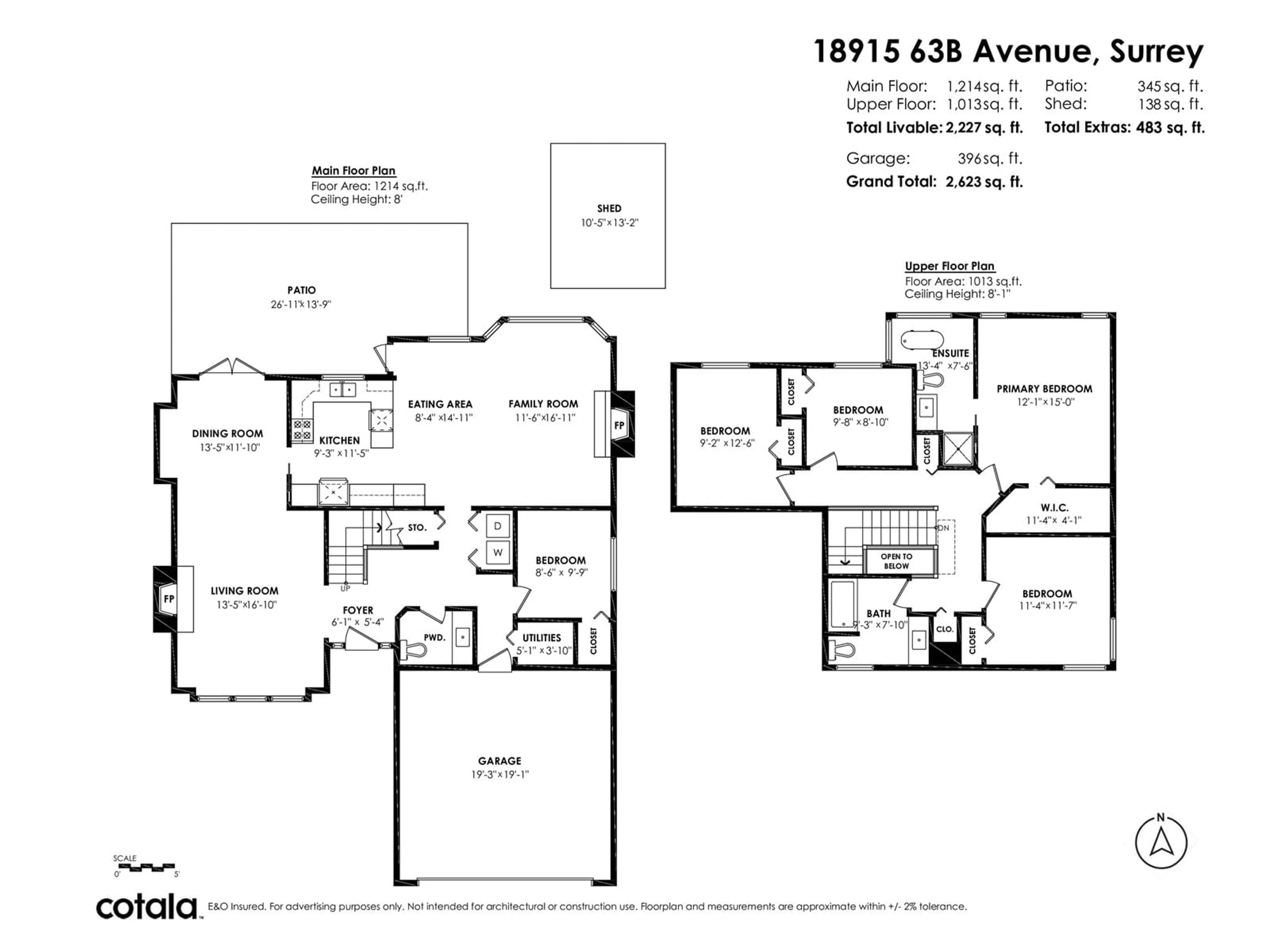 Floor plan for 18915 63B, Surrey British Columbia V3S7W3