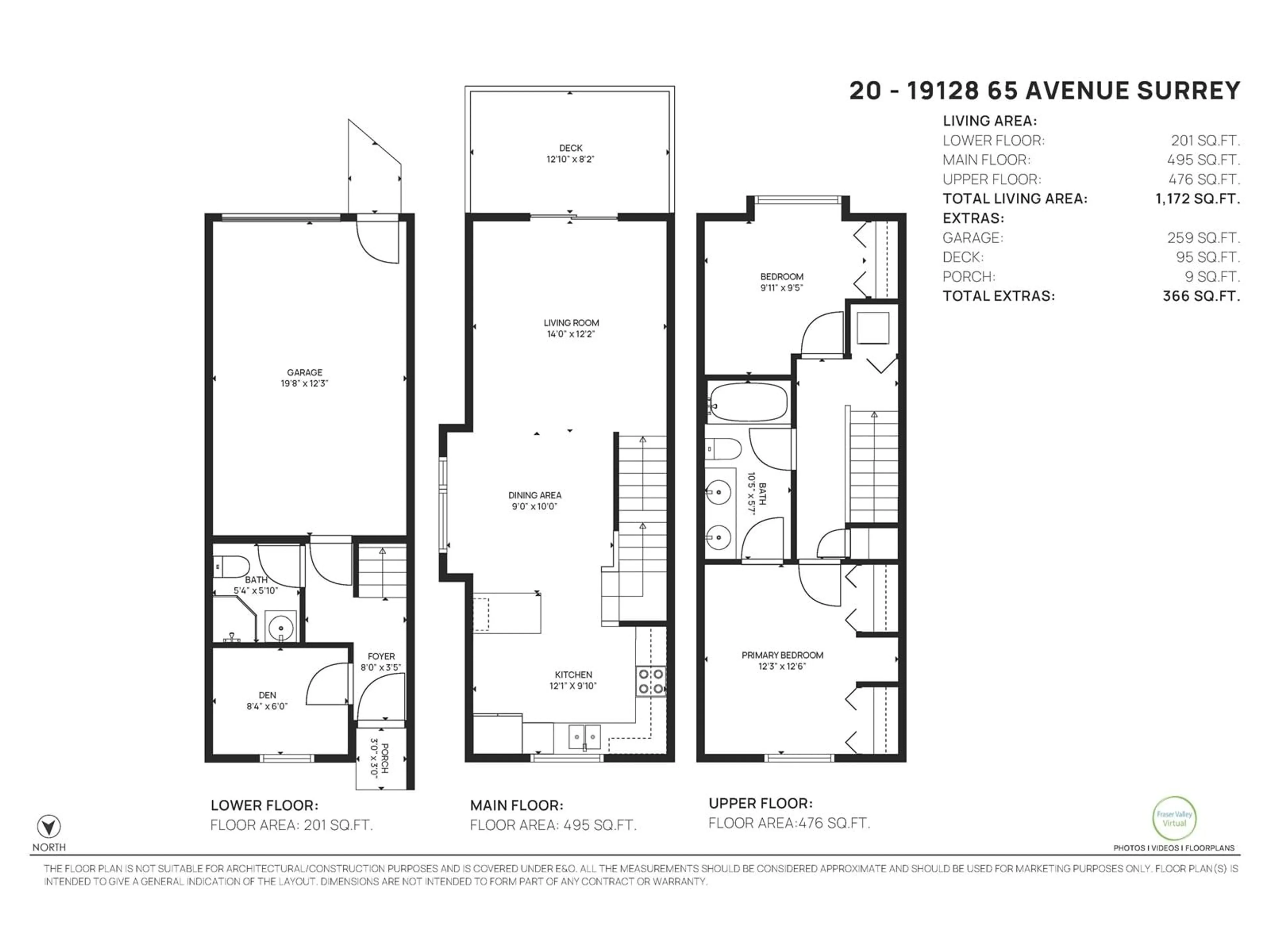 Floor plan for 20 - 19128 65, Surrey British Columbia V4N6P2