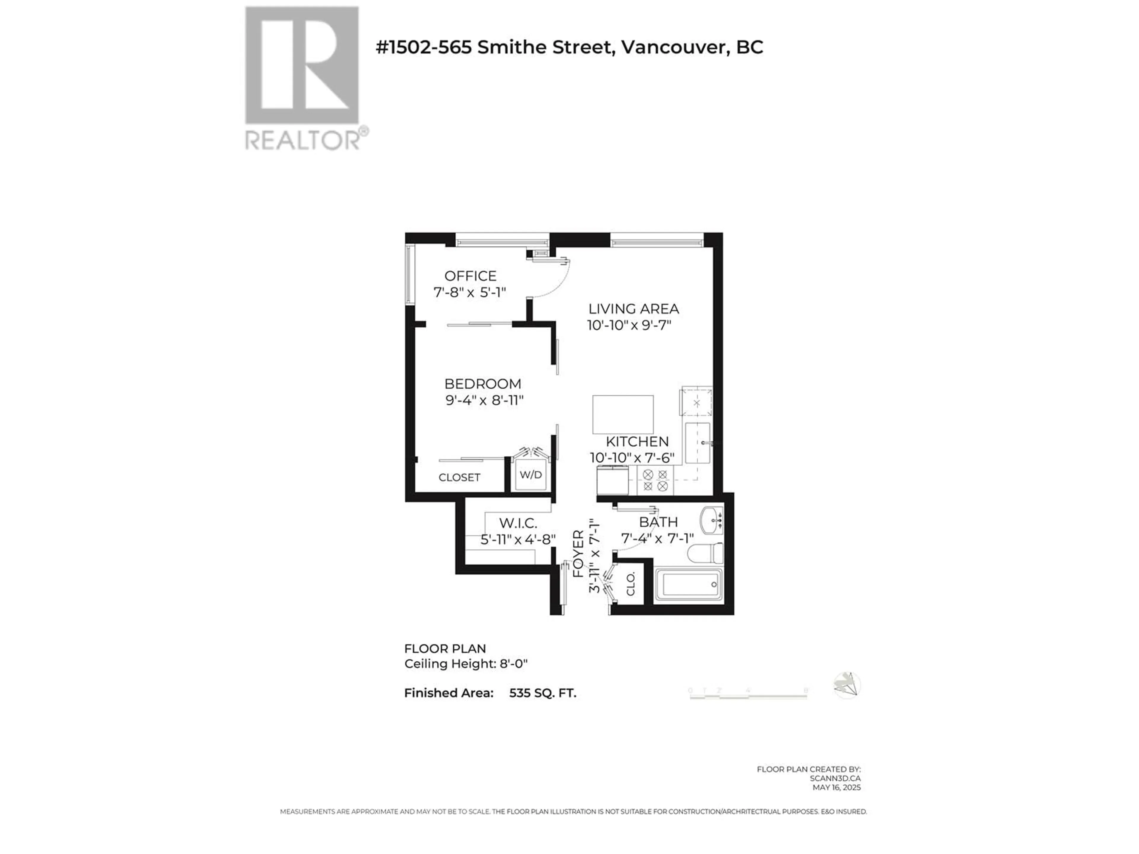 Floor plan for 1502 - 565 SMITHE STREET, Vancouver British Columbia V6B0E4