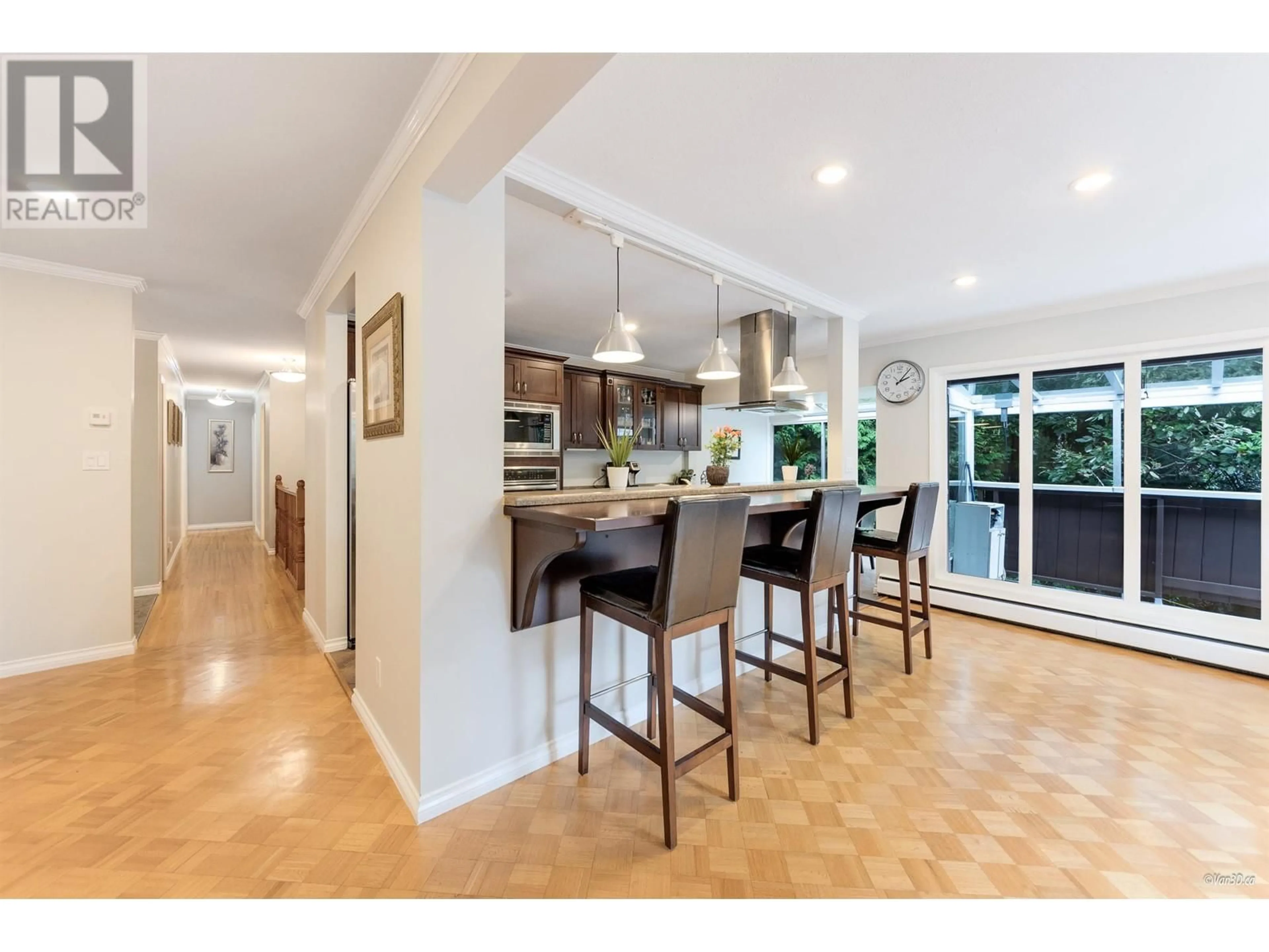 Open concept kitchen, wood/laminate floor for 4540 MOUNTAIN HIGHWAY, North Vancouver British Columbia V7K2K6