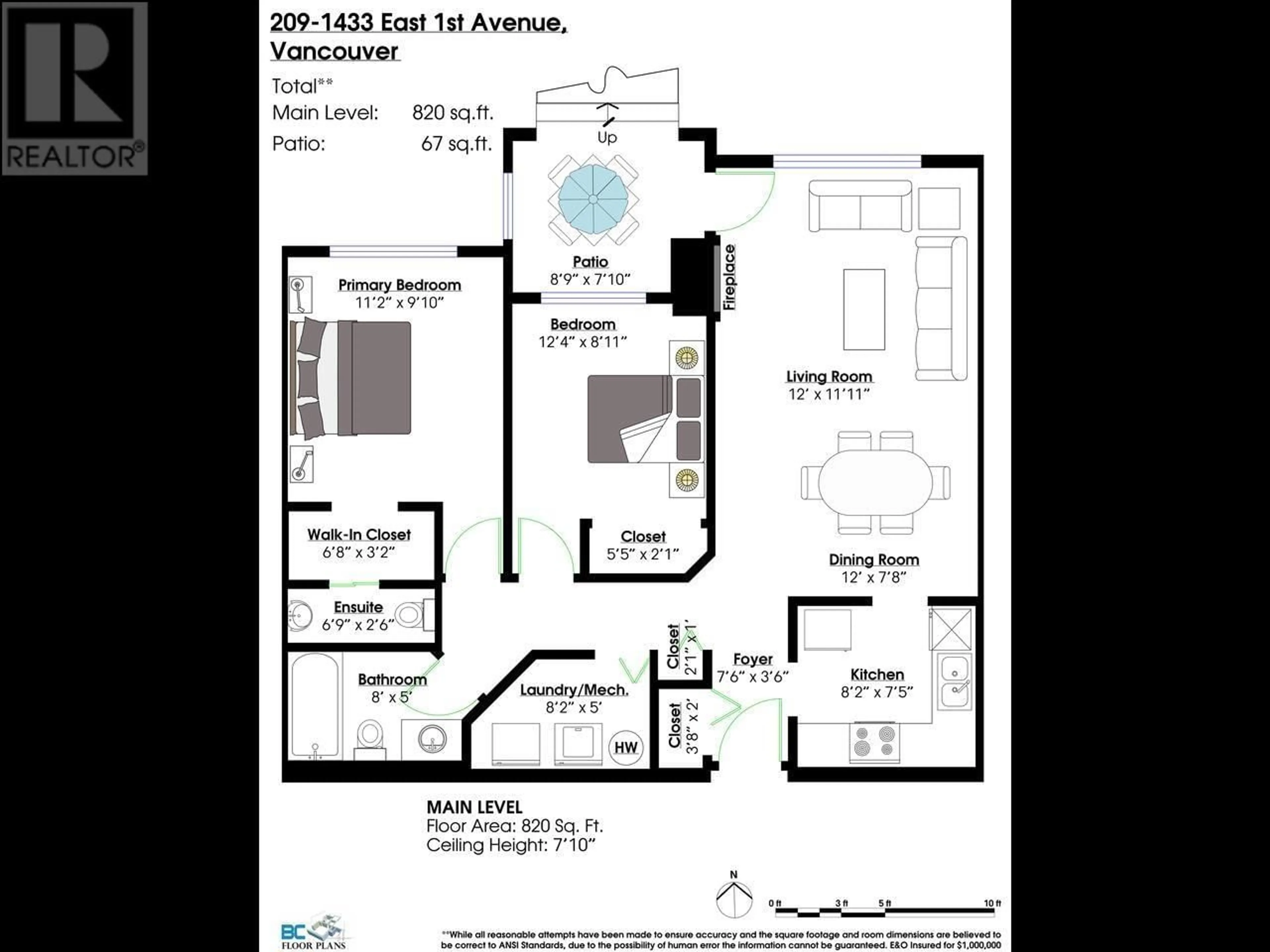 Floor plan for 209 - 1433 1ST STREET, Vancouver British Columbia V5N1A4