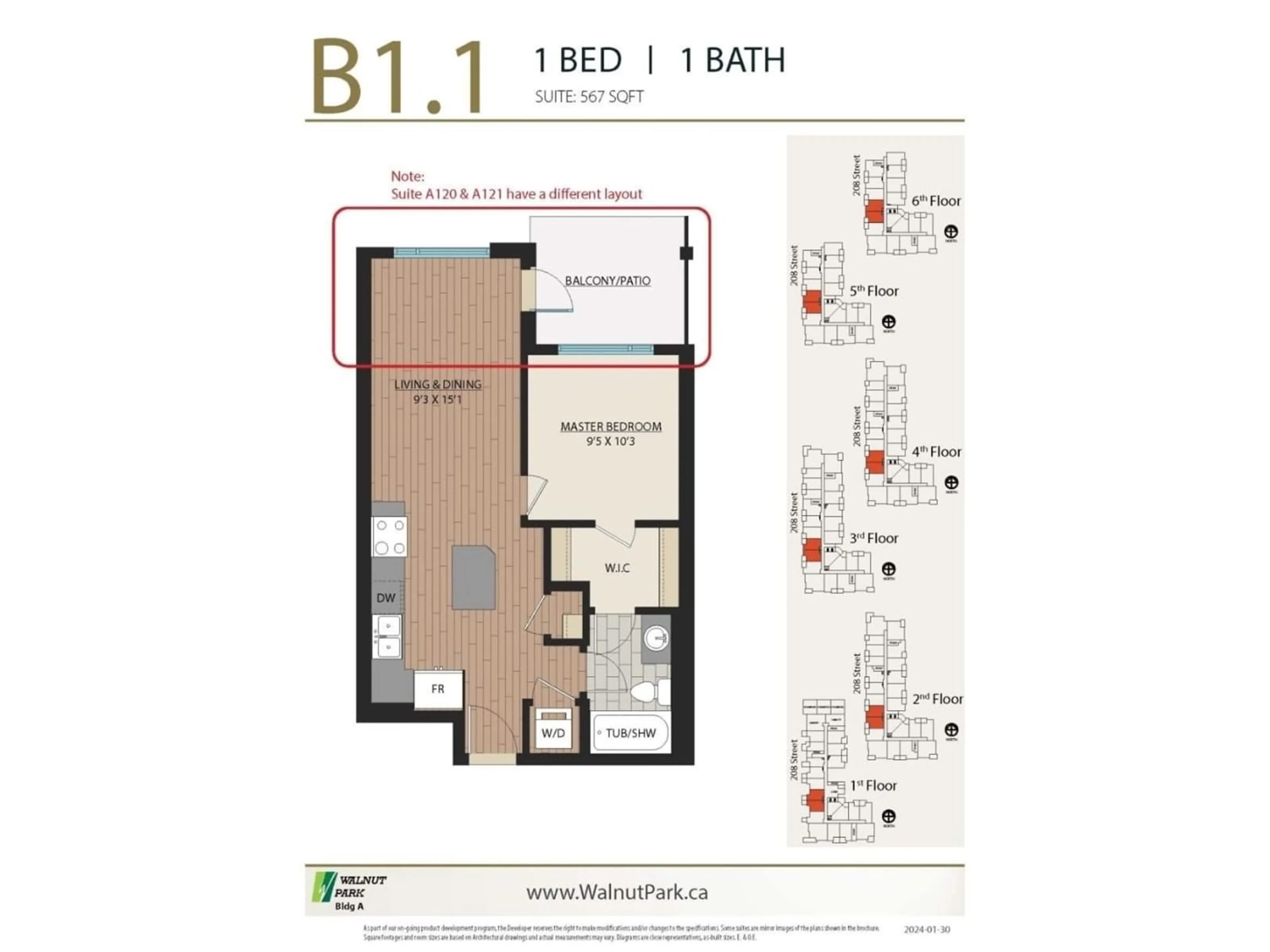 Floor plan for A620 - 8233 208B, Langley British Columbia V0V0V0