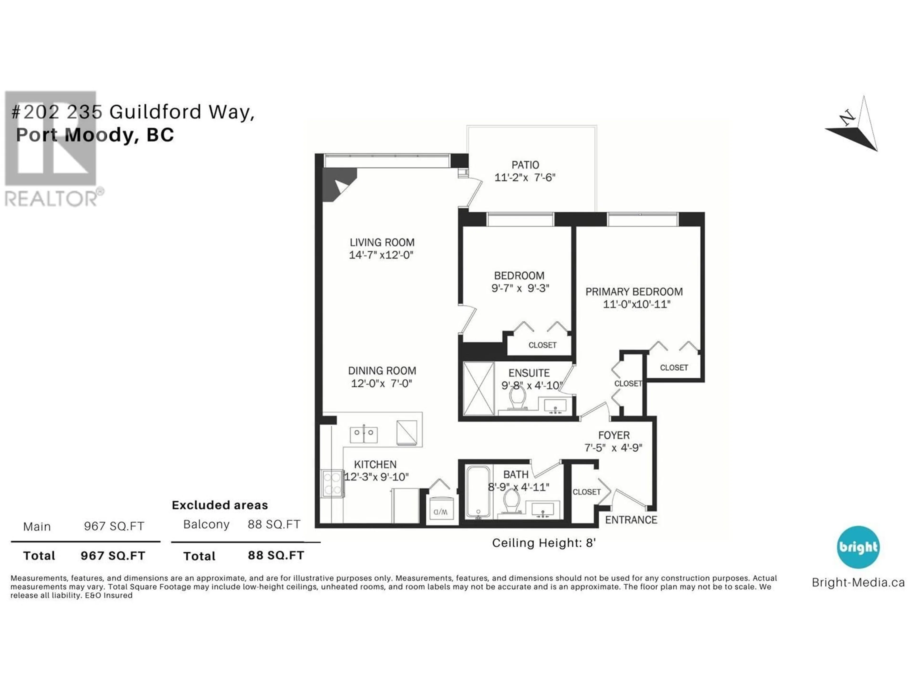 Floor plan for 202 - 235 GUILDFORD WAY, Port Moody British Columbia V3H5L8