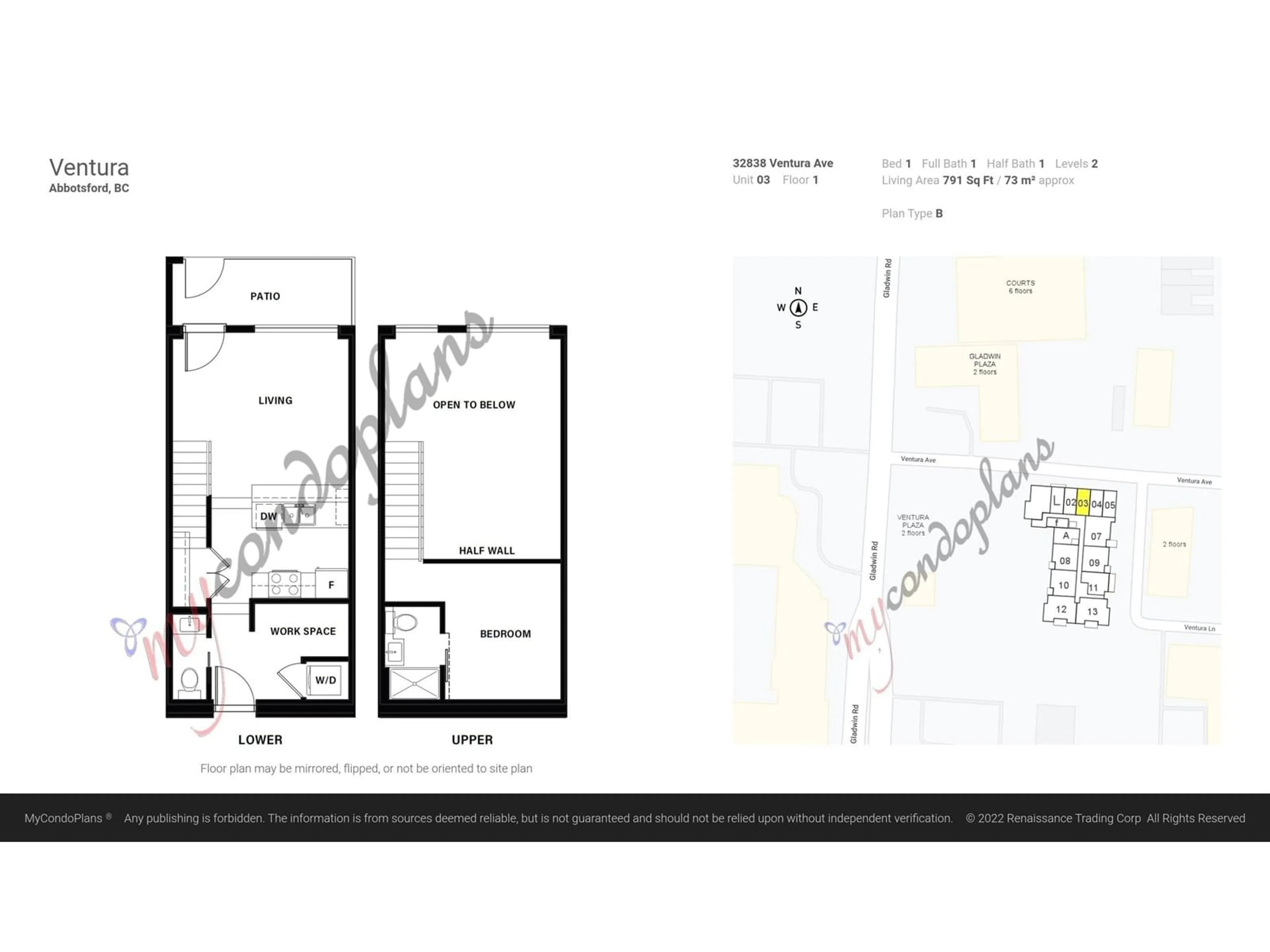 Floor plan for 103 - 32838 VENTURA, Abbotsford British Columbia V2S0M5