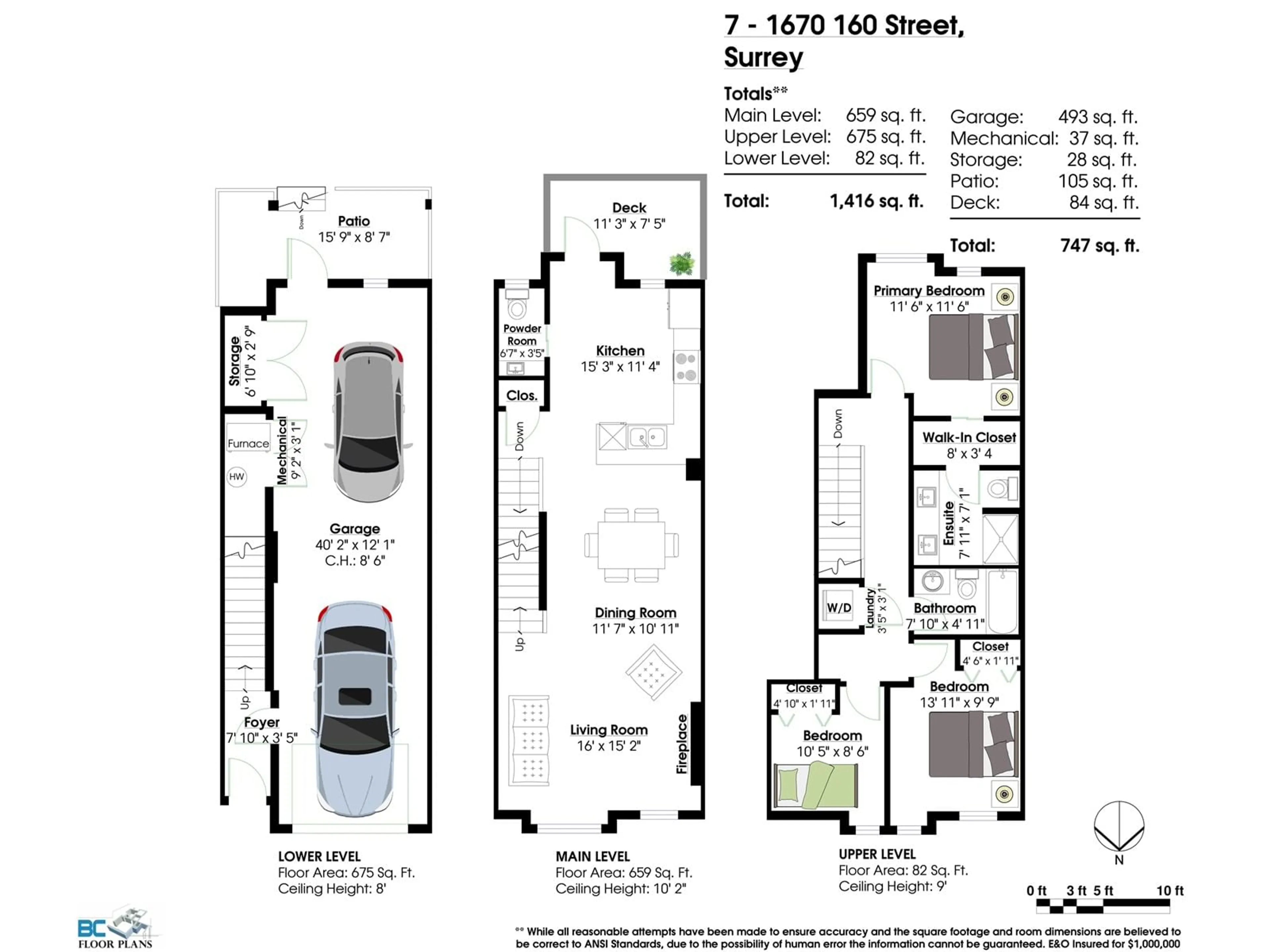 Floor plan for 7 - 1670 160, Surrey British Columbia V4A0C6