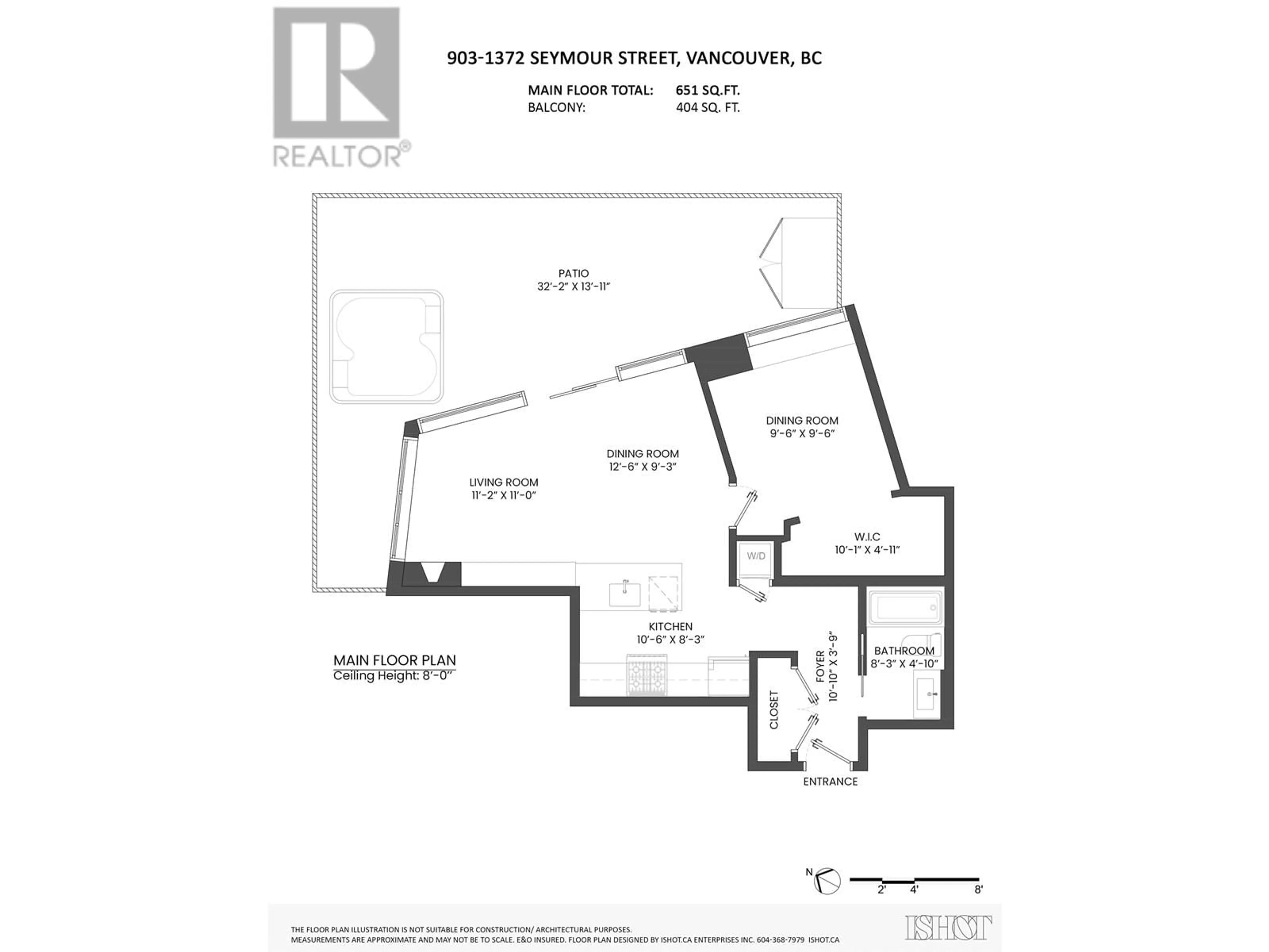 Floor plan for 903 - 1372 SEYMOUR STREET, Vancouver British Columbia V6B0L1