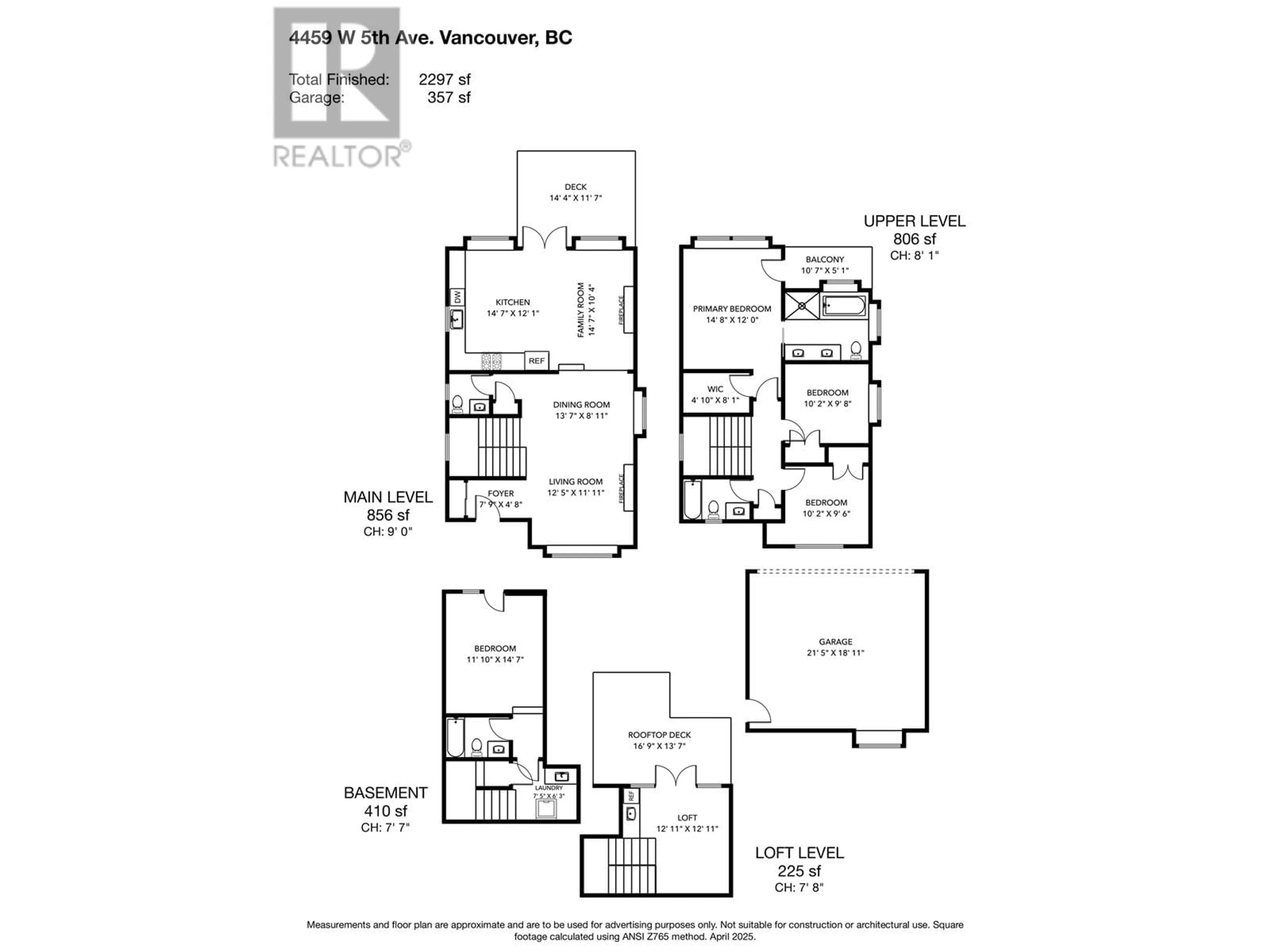 Floor plan for 4459 5TH AVENUE, Vancouver British Columbia V6R1S4