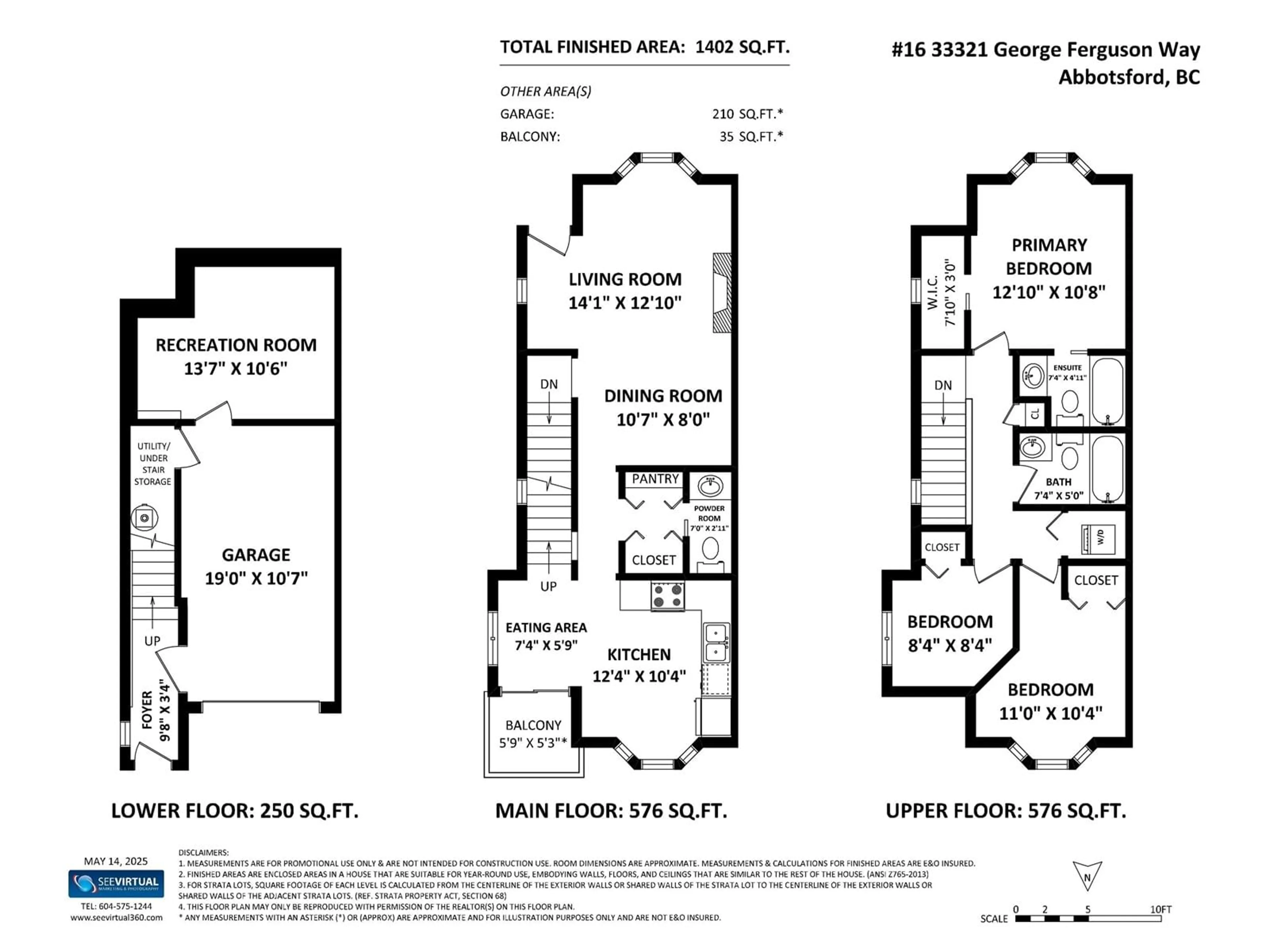 Floor plan for 16 - 33321 GEORGE FERGUSON, Abbotsford British Columbia V2S2L6