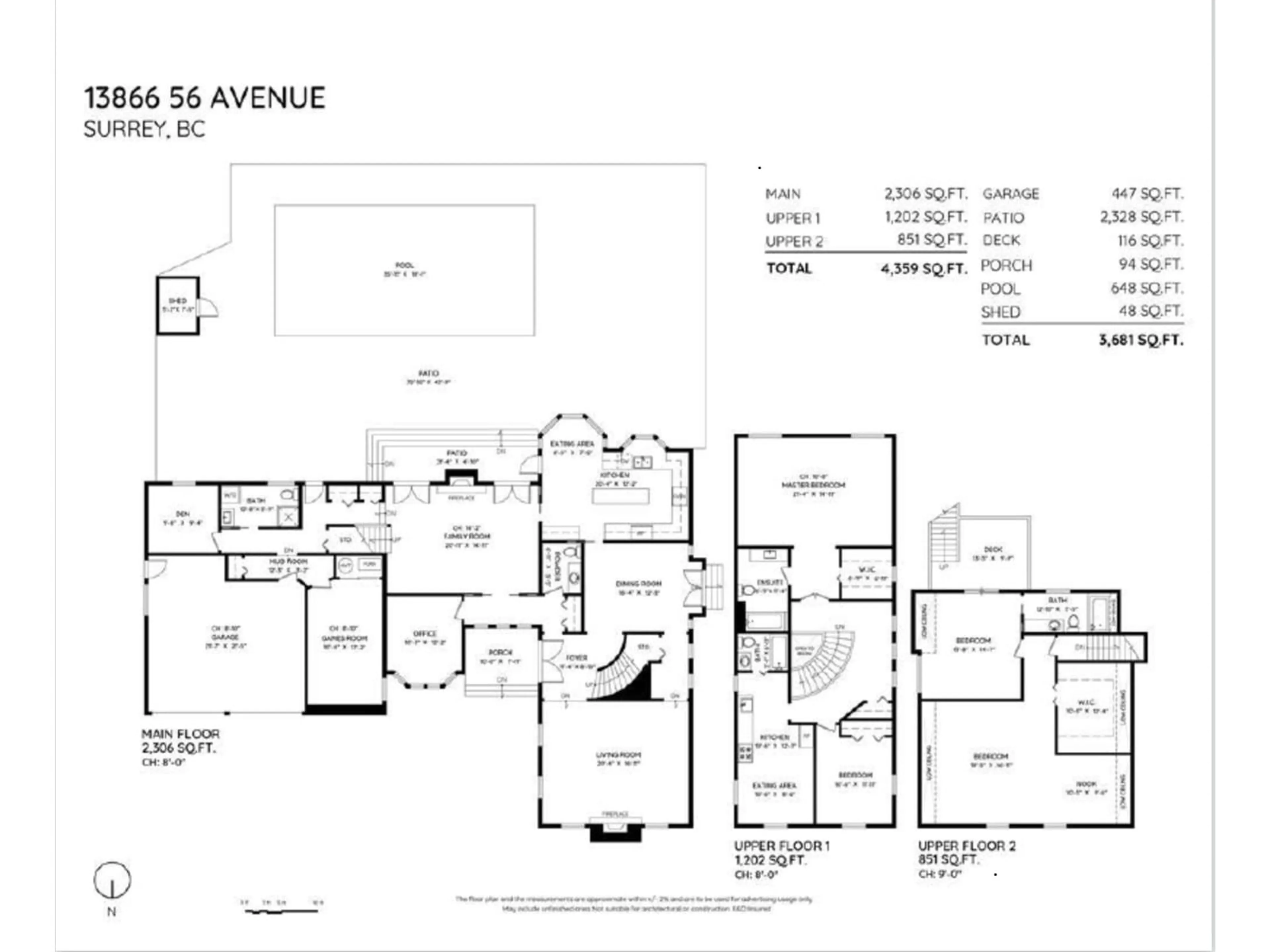 Floor plan for 13866 56, Surrey British Columbia V3X2Z8