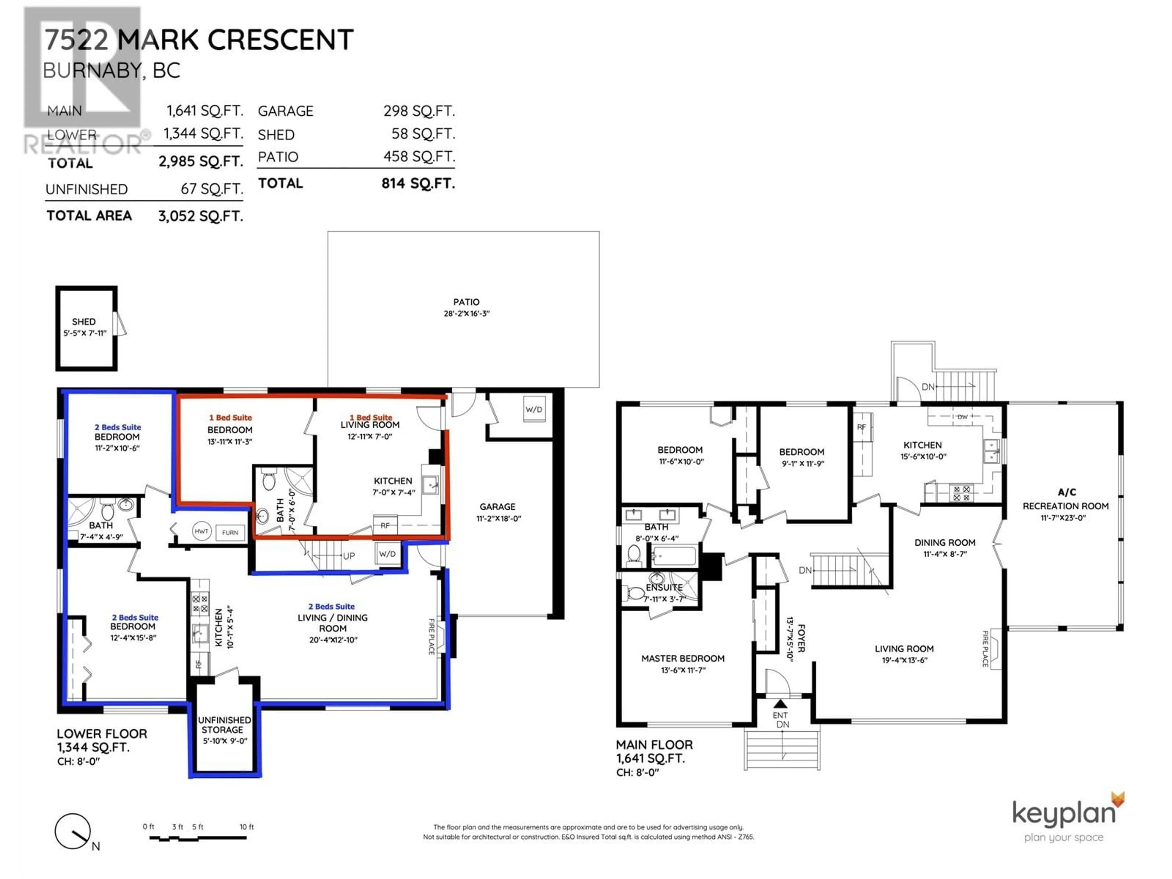 Floor plan for 7522 MARK CRESCENT, Burnaby British Columbia V5A1Z3