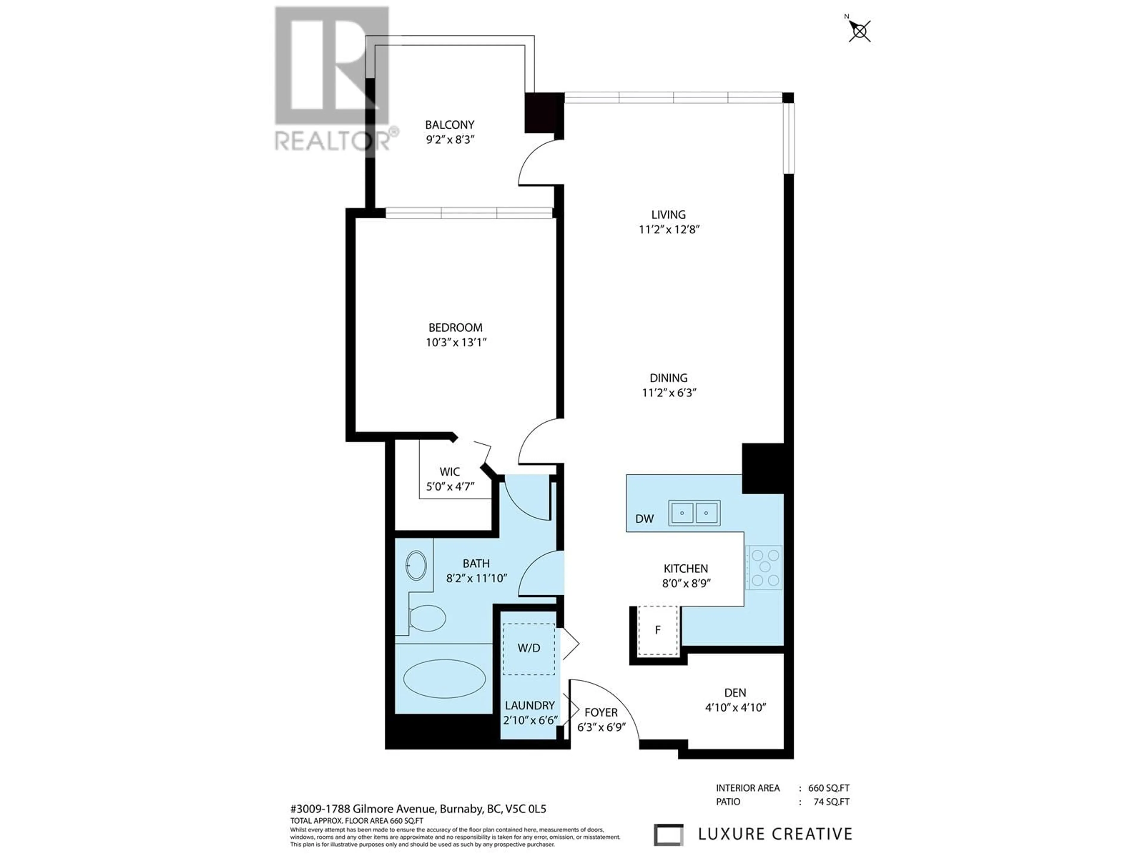 Floor plan for 3009 - 1788 GILMORE AVENUE, Burnaby British Columbia V5C0L5