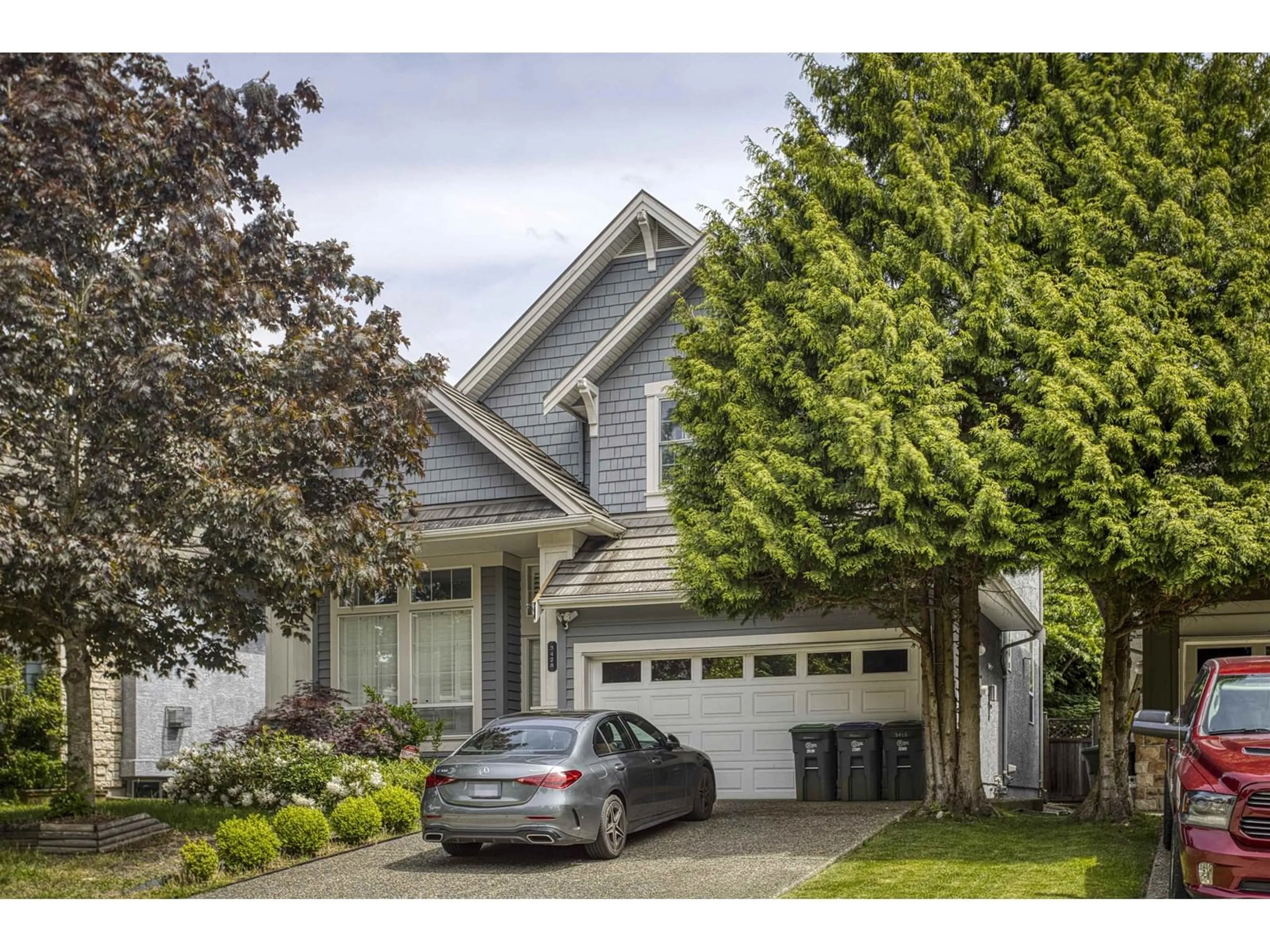 Home with vinyl exterior material, street for 3428 ROSEMARY HEIGHTS, Surrey British Columbia V3Z2L3
