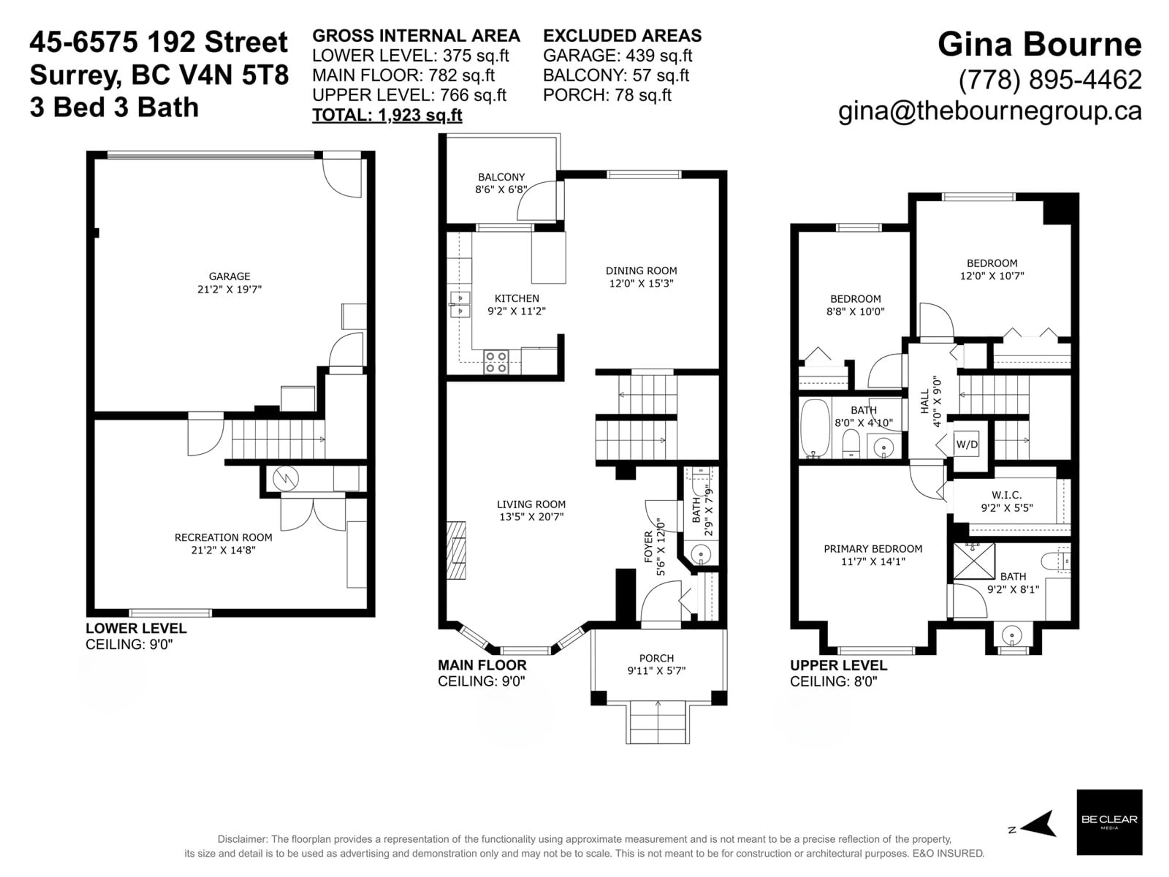 Floor plan for 45 - 6575 192, Surrey British Columbia V4N5T8