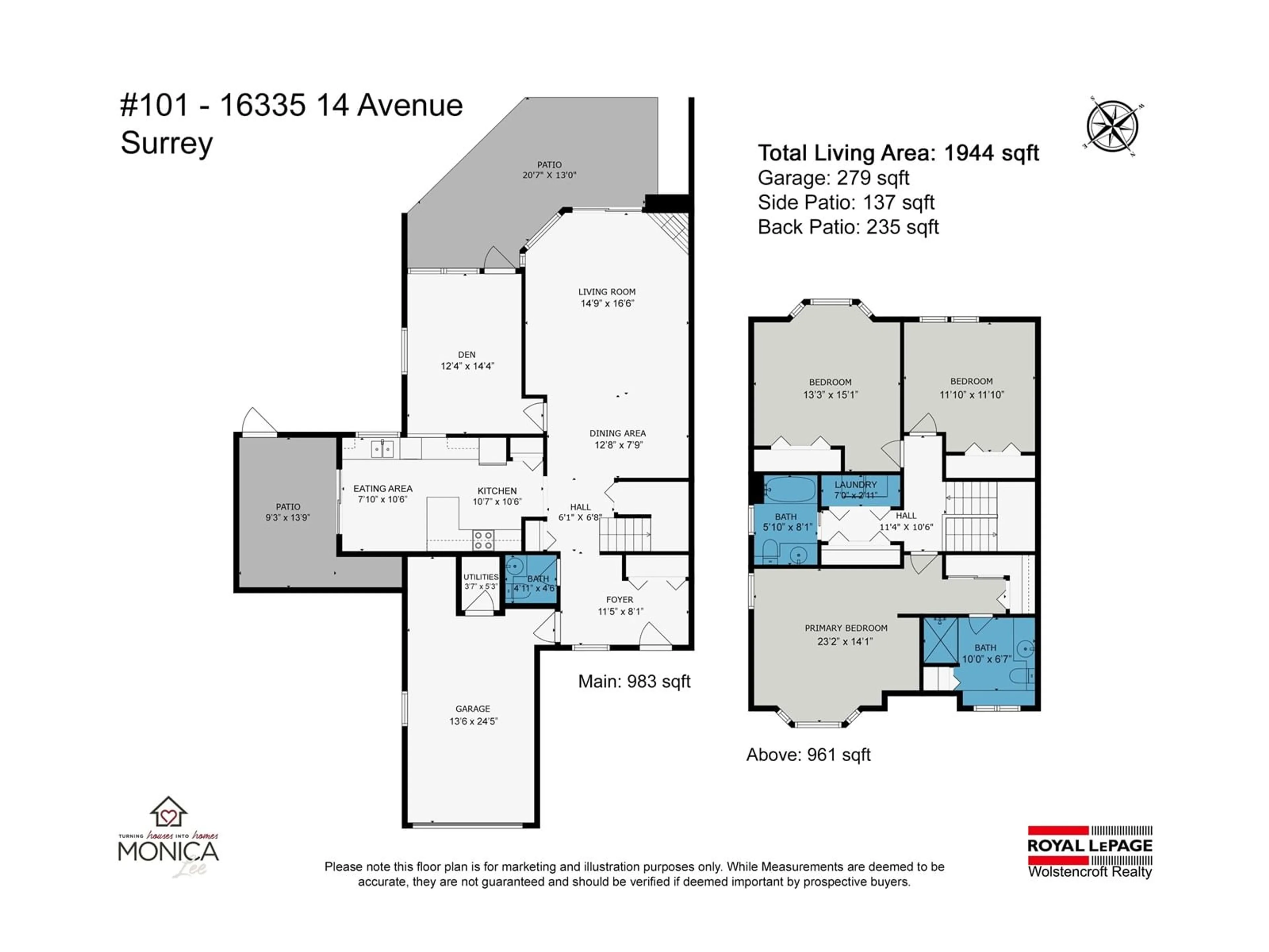 Floor plan for 101 - 16335 14, White Rock British Columbia V4A1H2