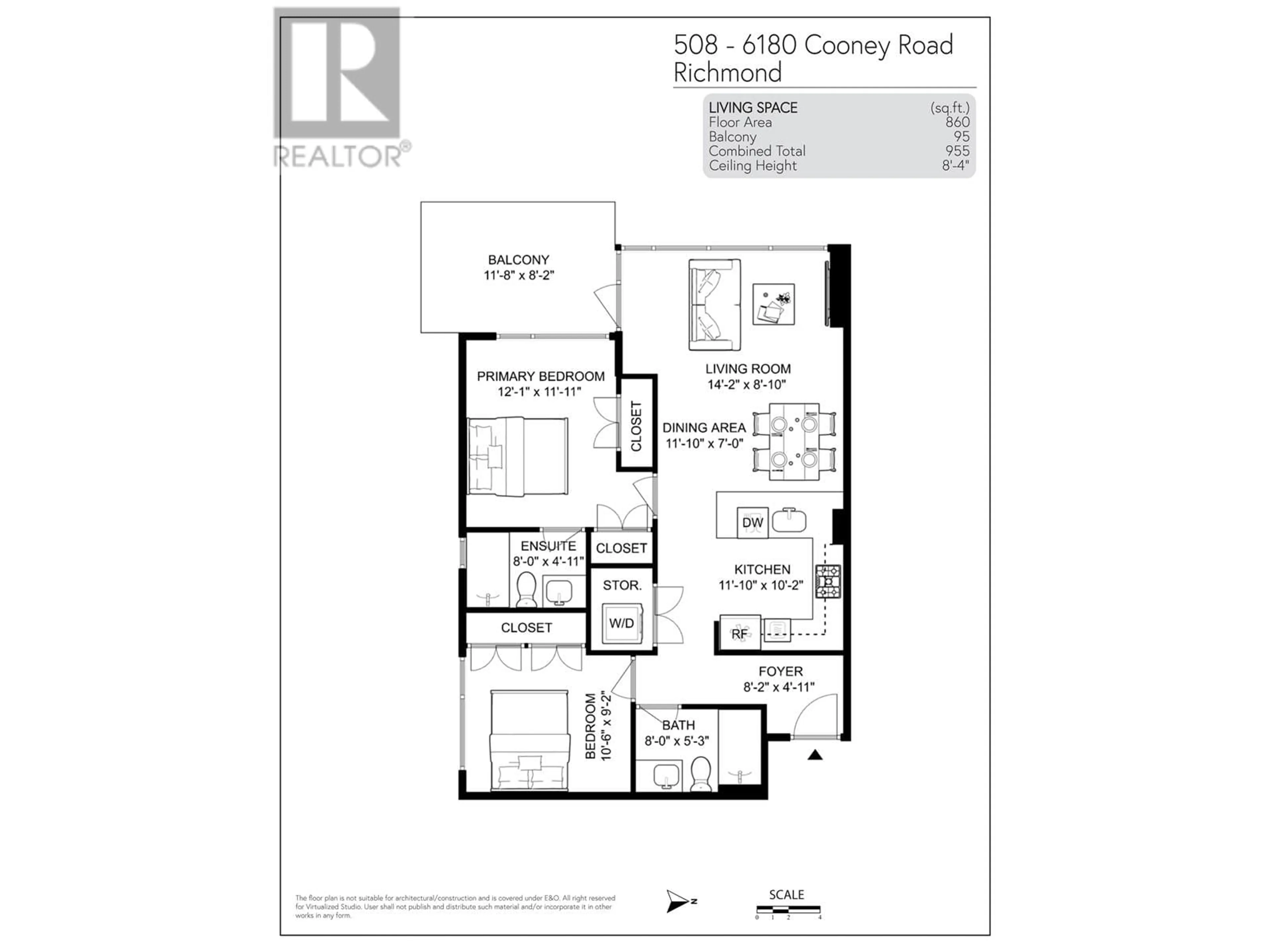 Floor plan for 508 - 6180 COONEY ROAD, Richmond British Columbia V6Y0H2