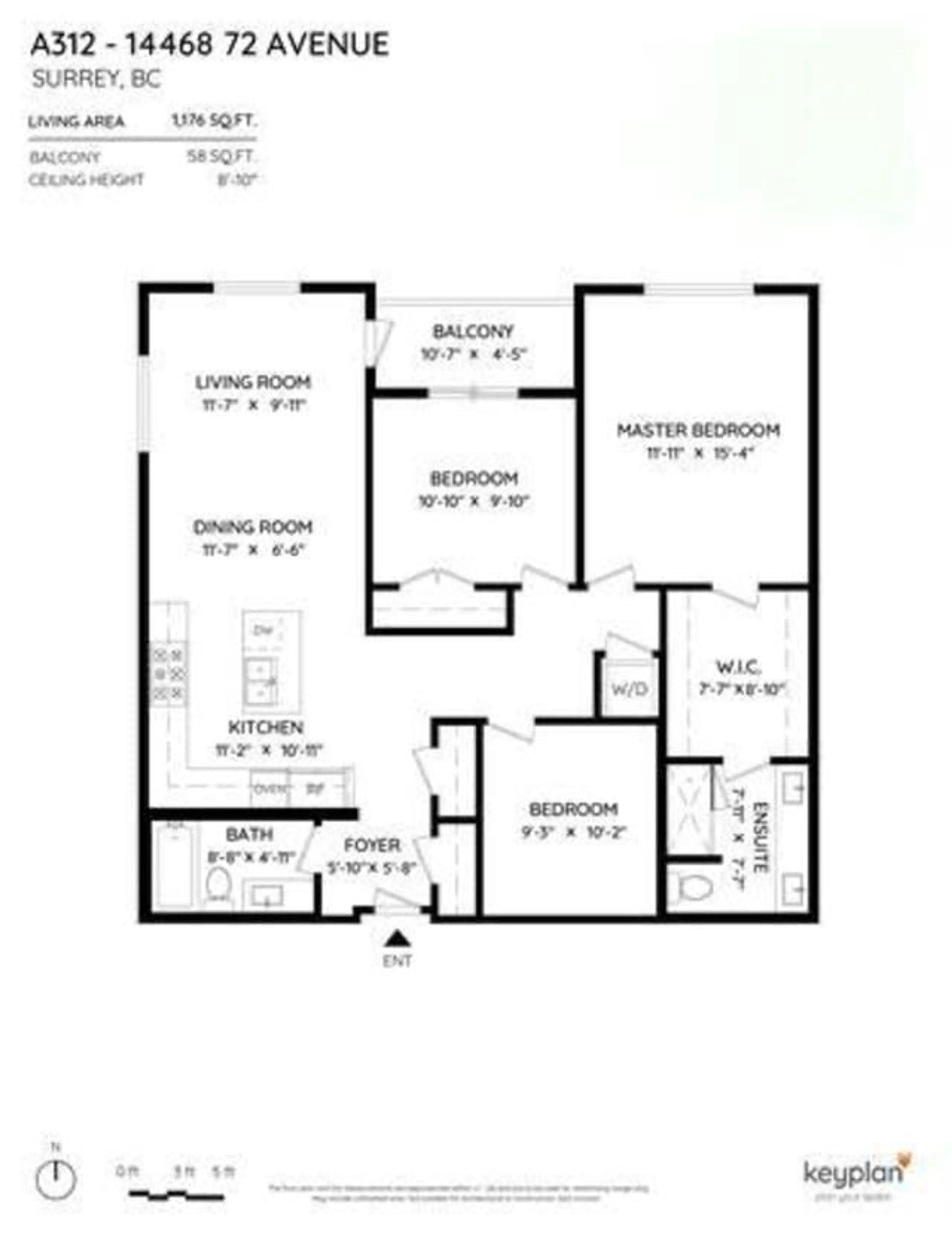 Floor plan for A312 - 14468 72, Surrey British Columbia V3S0B6