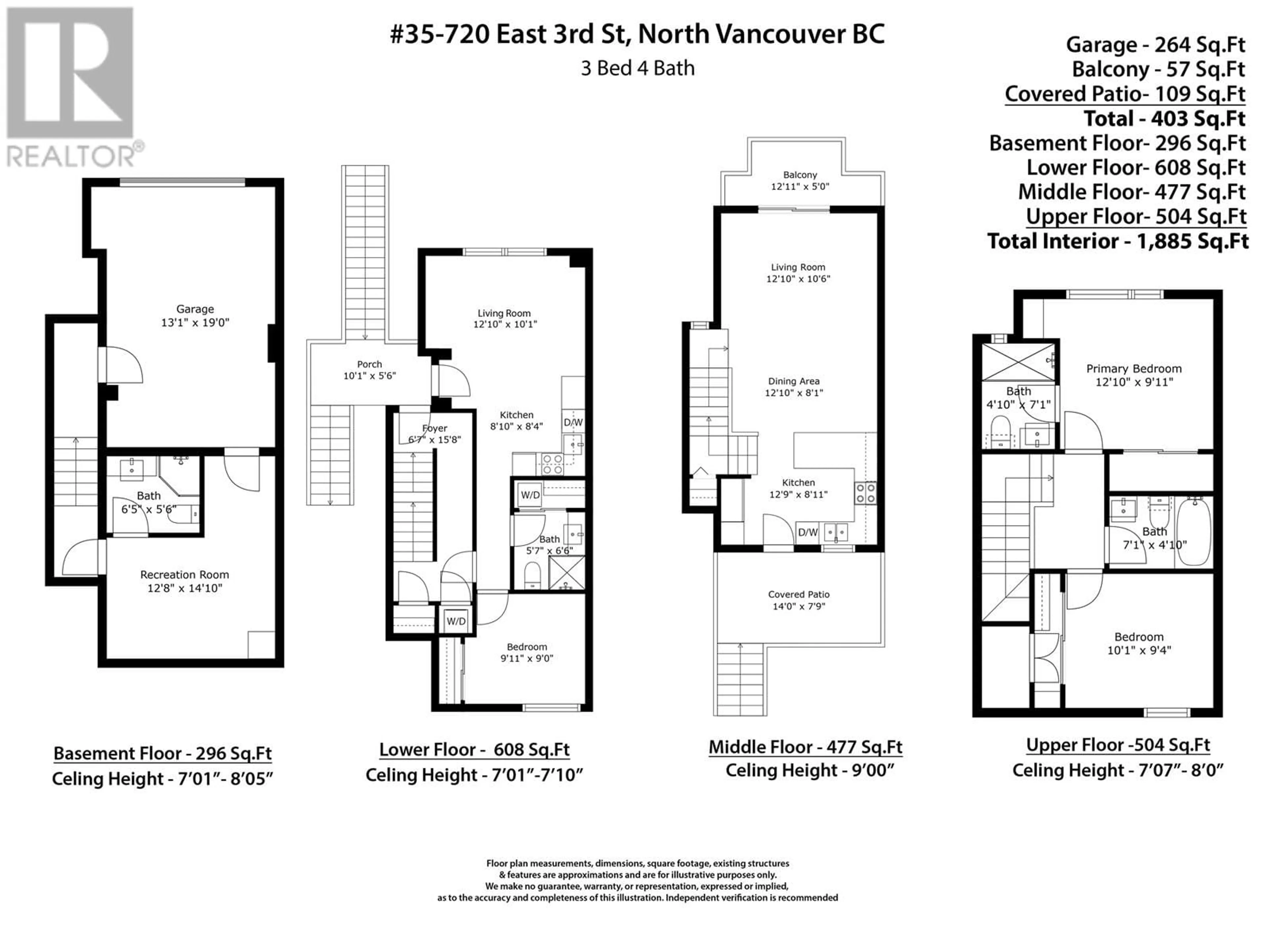 Floor plan for 35 - 720 3RD STREET, North Vancouver British Columbia V7L0G7