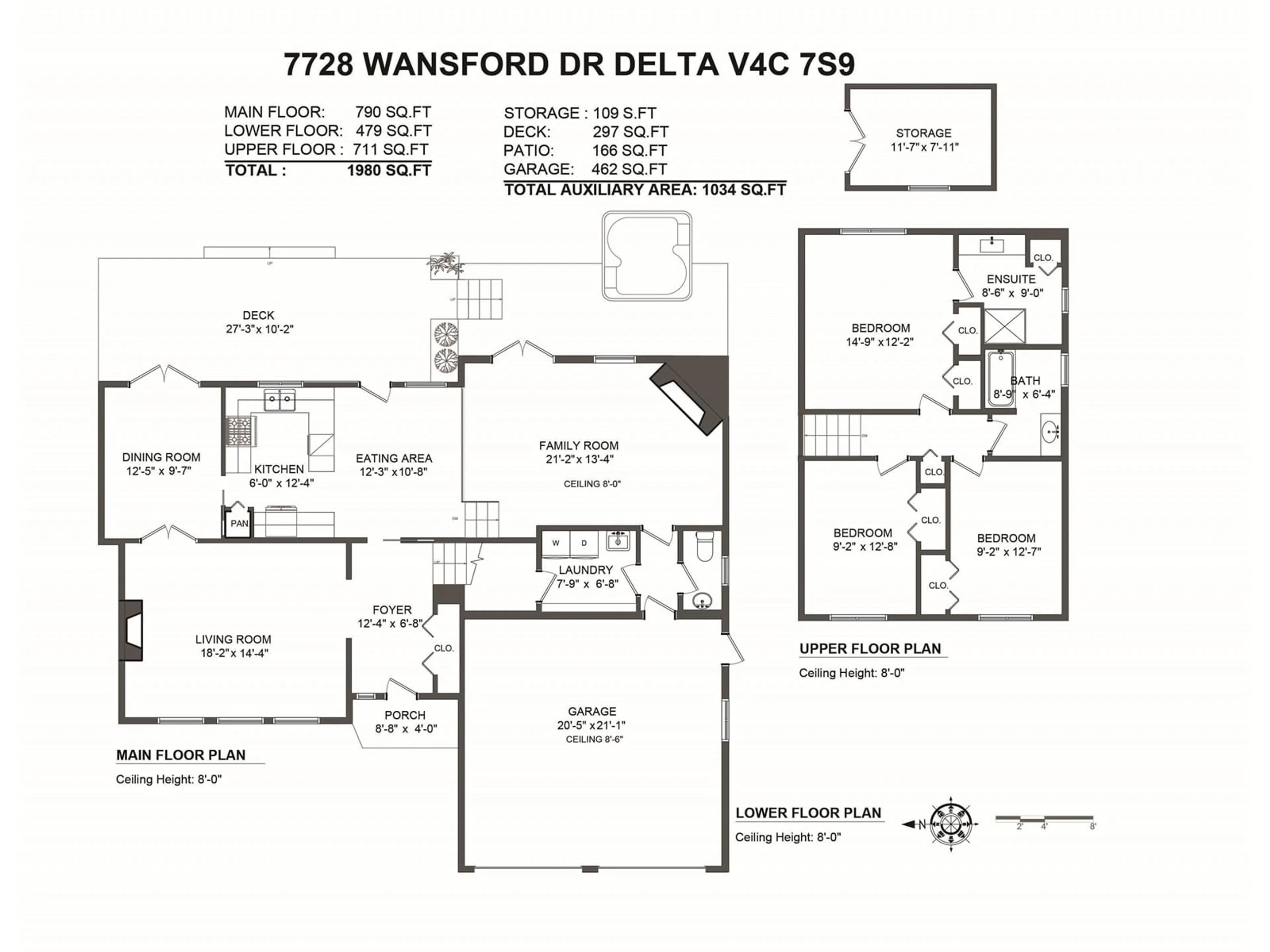 Floor plan for 7728 WANSFORD, Delta British Columbia V4C7S9
