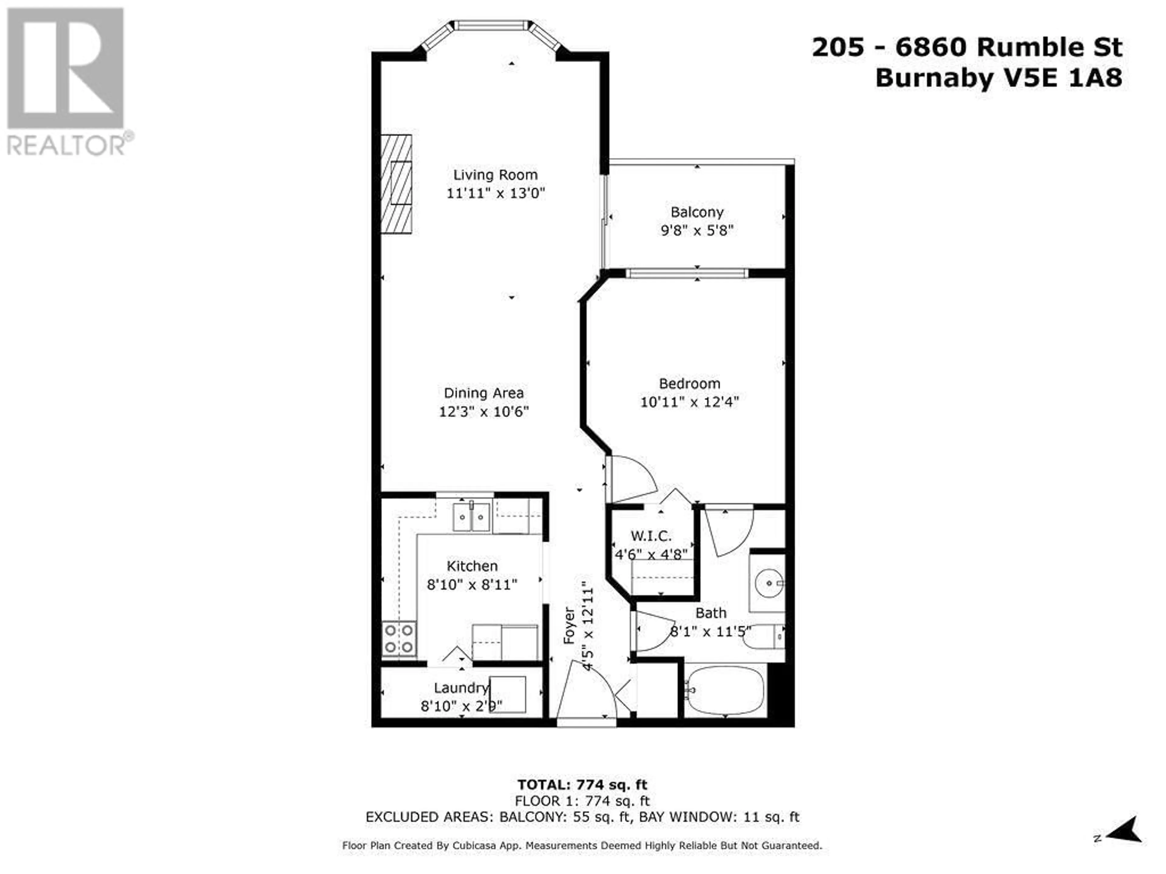 Floor plan for 205 - 6860 RUMBLE STREET, Burnaby British Columbia V5E1A8