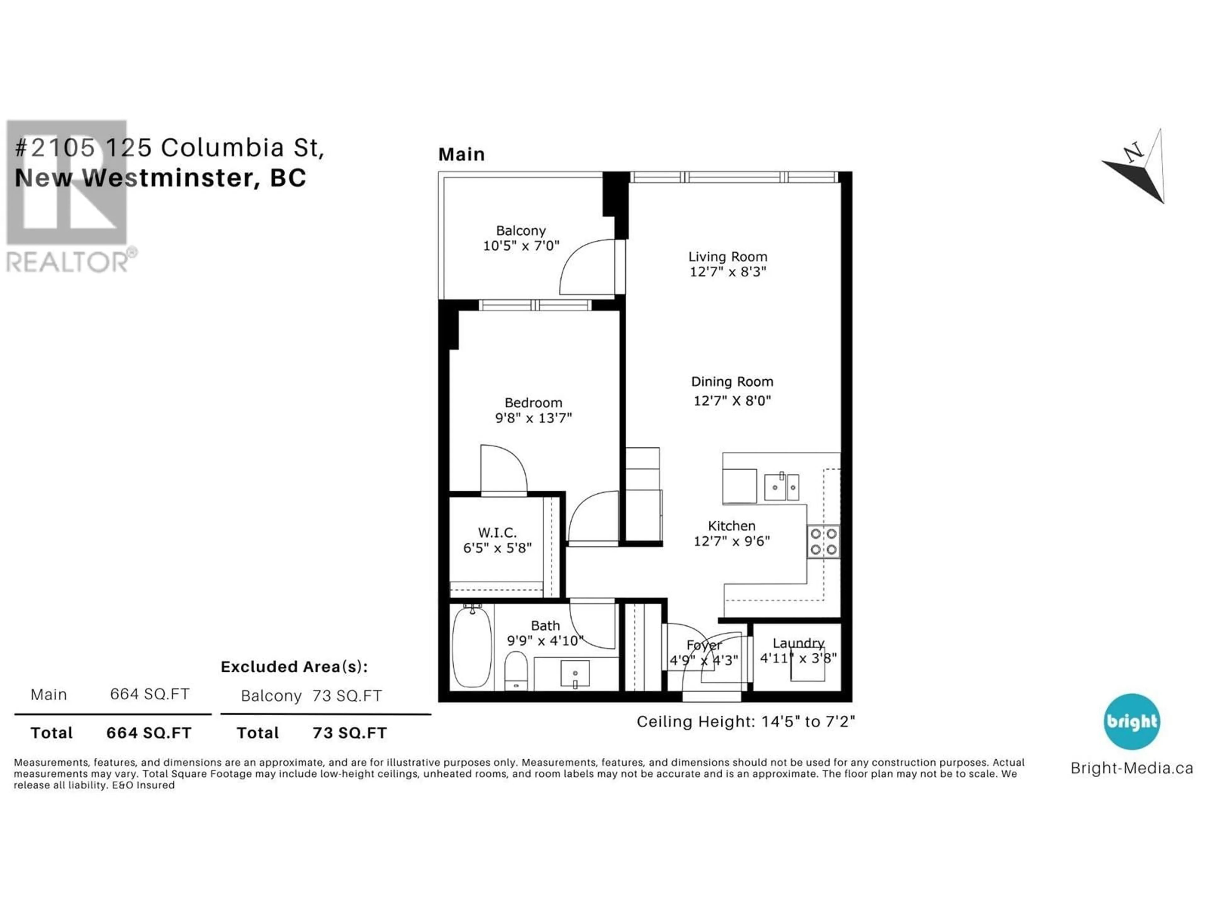Floor plan for 2105 - 125 COLUMBIA STREET, New Westminster British Columbia V3L0G8