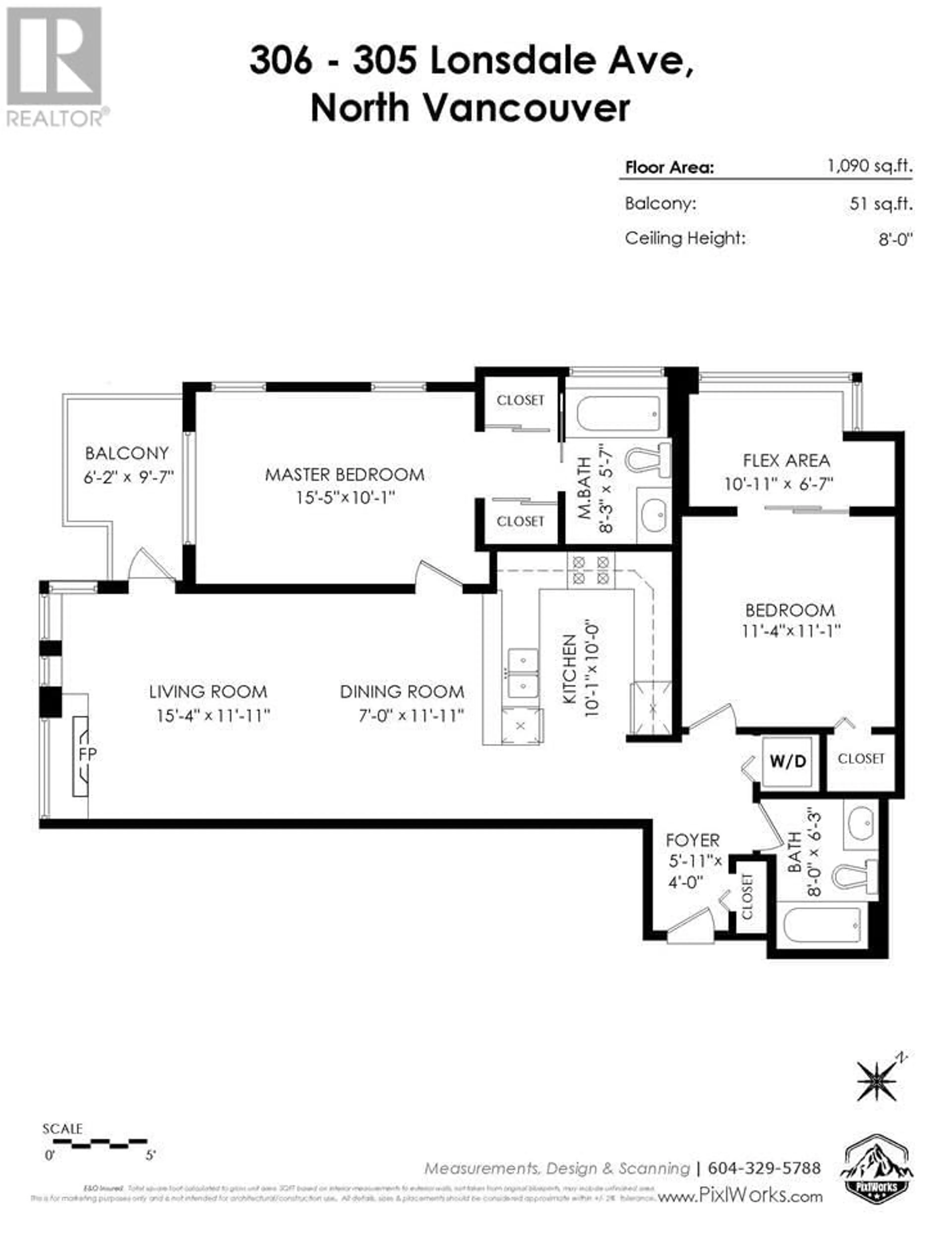 Floor plan for 306 - 305 LONSDALE AVENUE, North Vancouver British Columbia V7M2G3