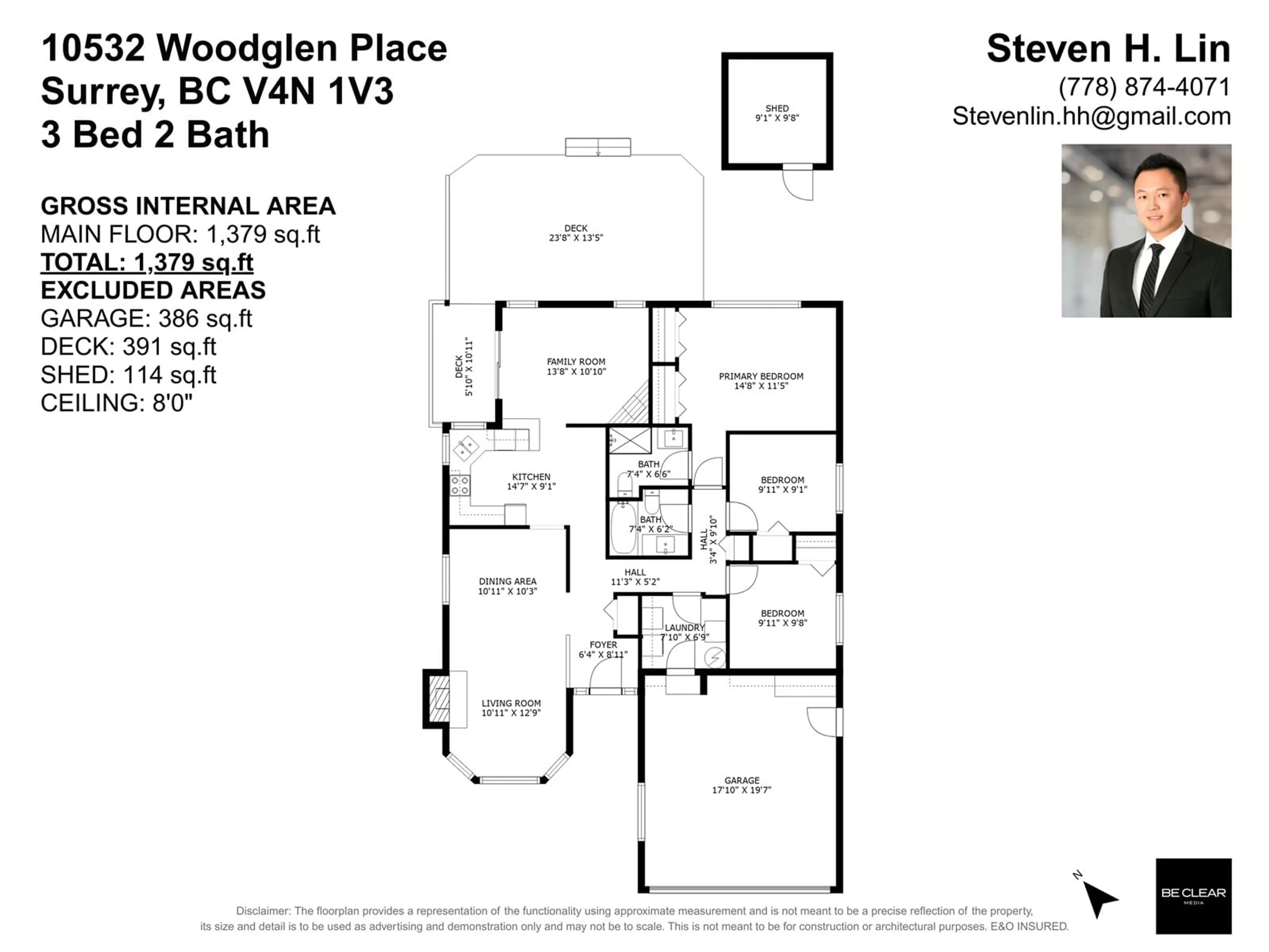 Floor plan for 10532 WOODGLEN, Surrey British Columbia V4N1V3