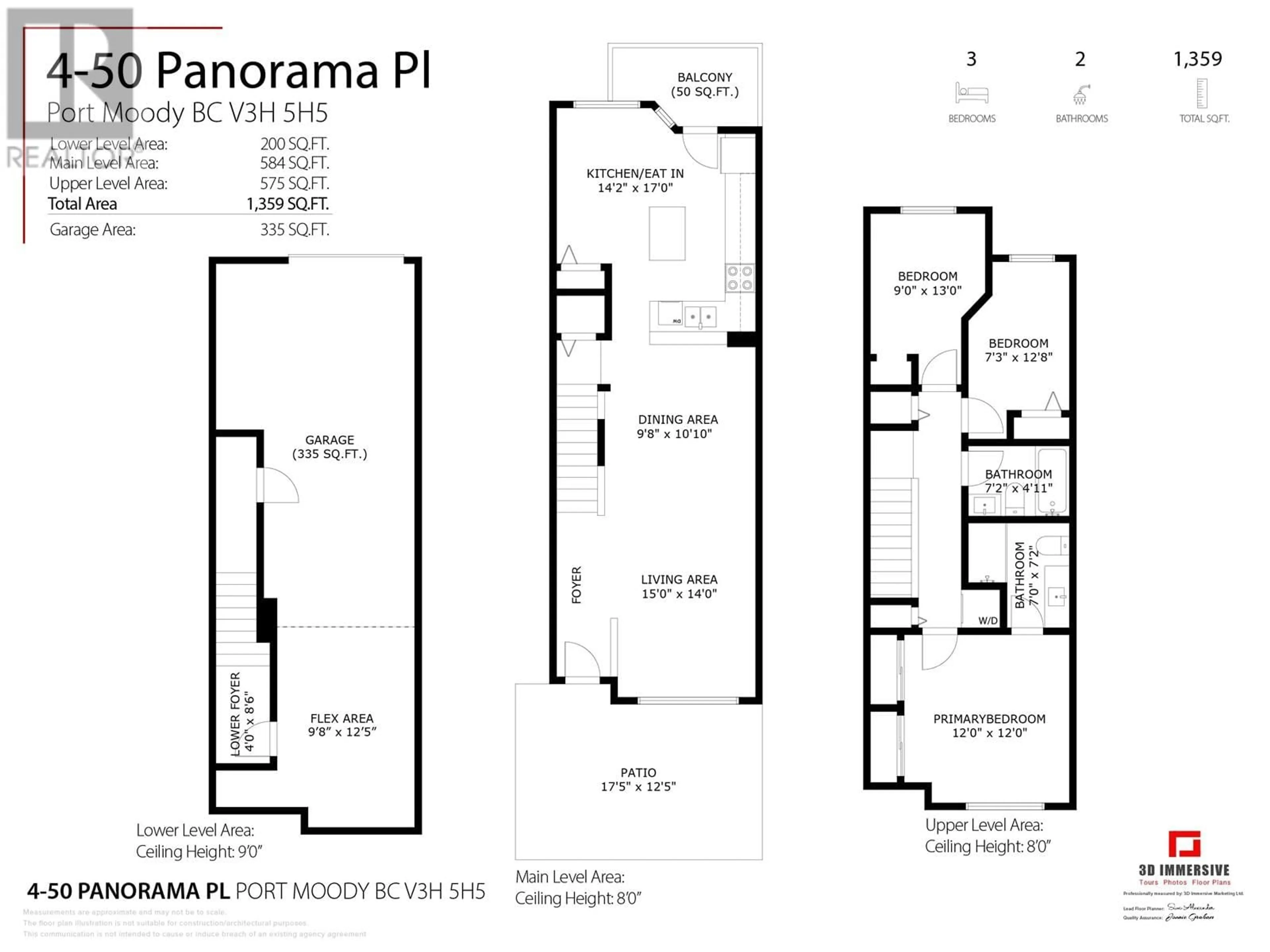 Floor plan for 4 - 50 PANORAMA PLACE, Port Moody British Columbia V3H5H5