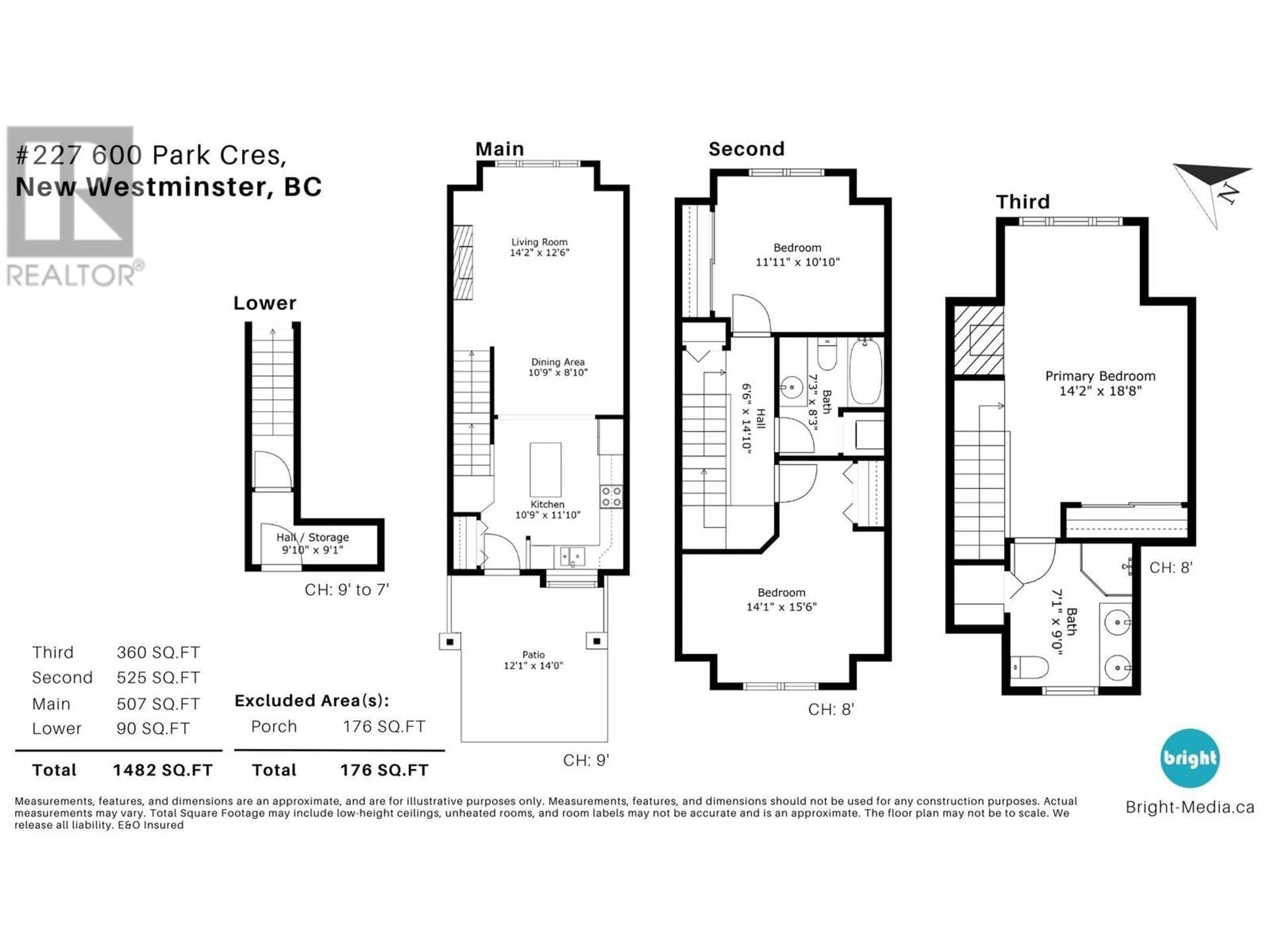Floor plan for 227 - 600 PARK CRESCENT, New Westminster British Columbia V3L5W1