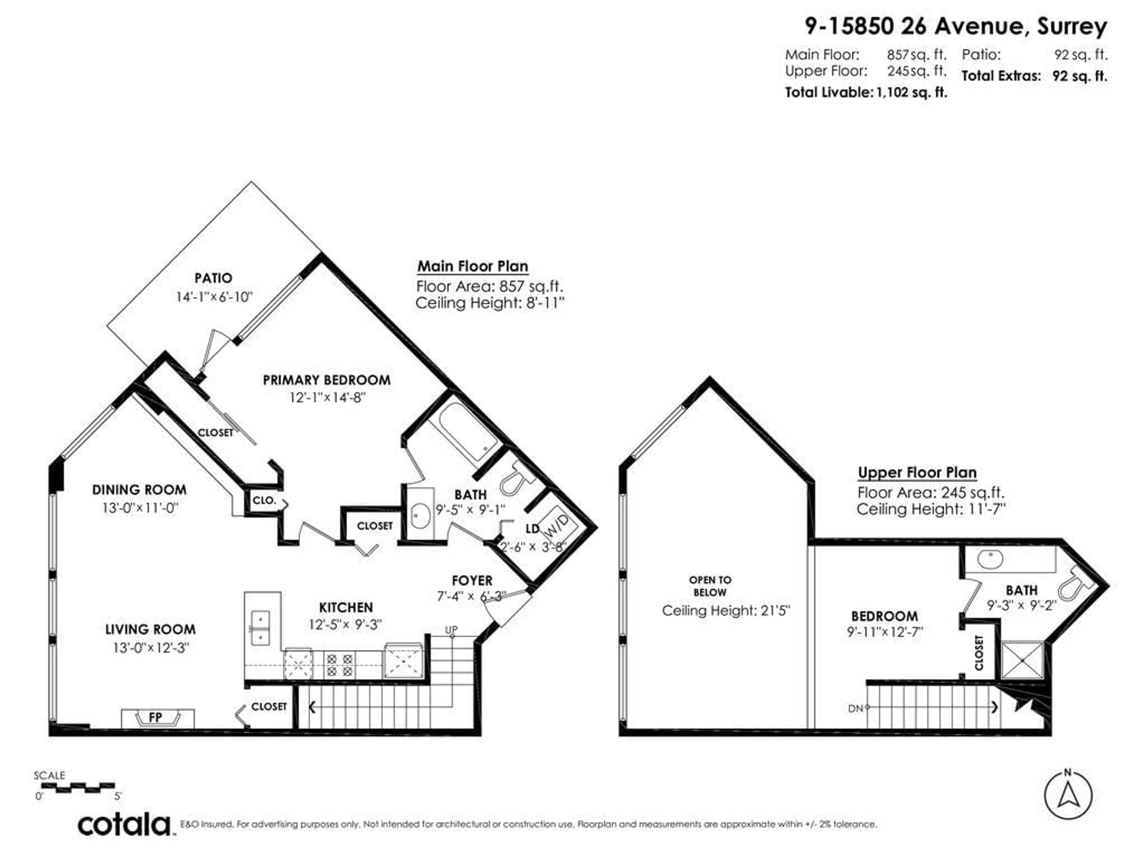 Floor plan for 9 - 15850 26, Surrey British Columbia V3Z2N6